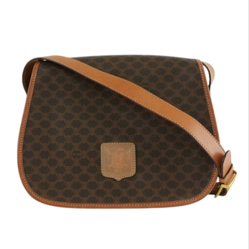 Celine Macadam Crossbody Bag Brown Used