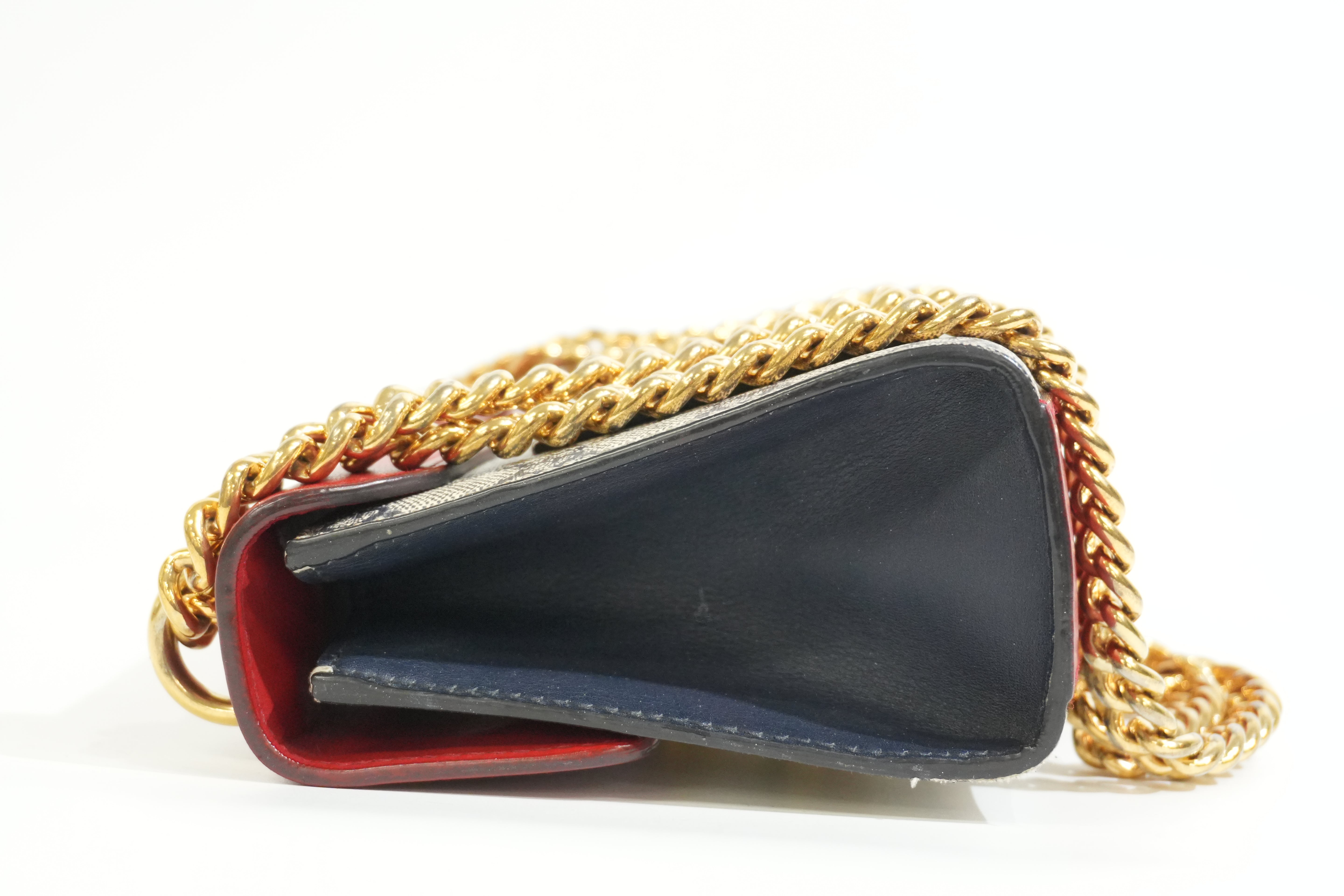Pre-owned Gucci Padlock Small Chain Shoulder Bag Red