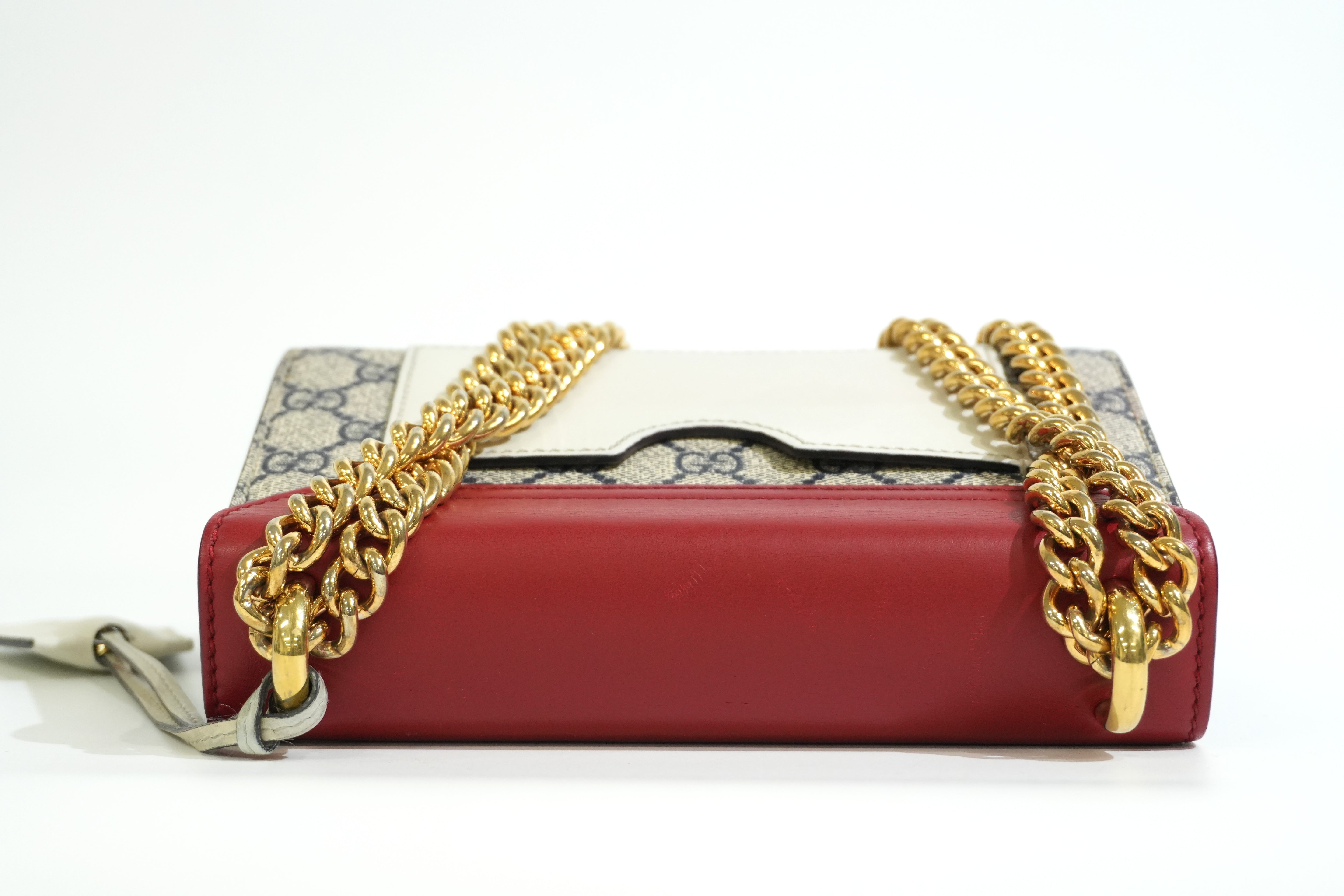 Pre-owned Gucci Padlock Small Chain Shoulder Bag Red