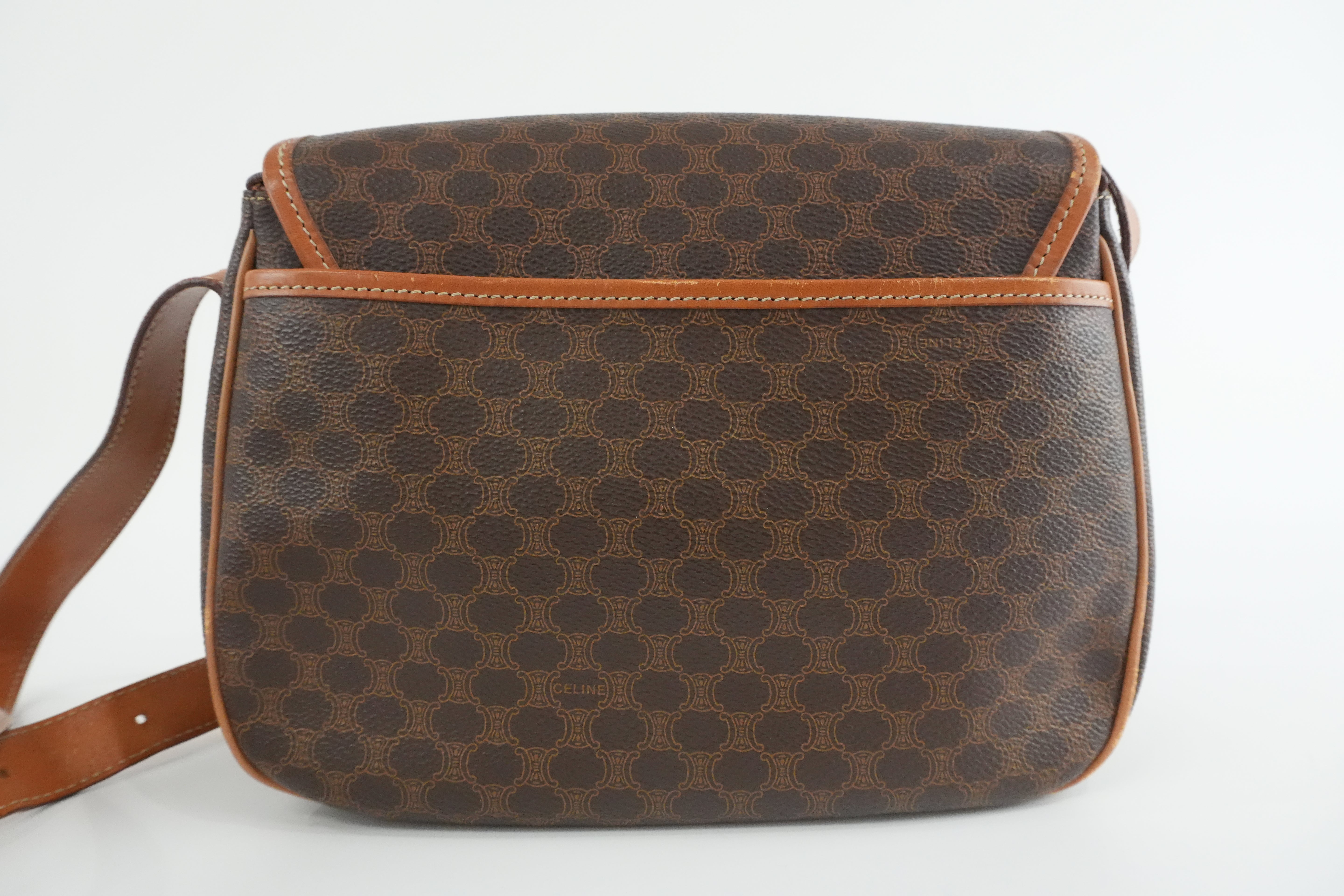 Celine Macadam Crossbody Bag Brown Used