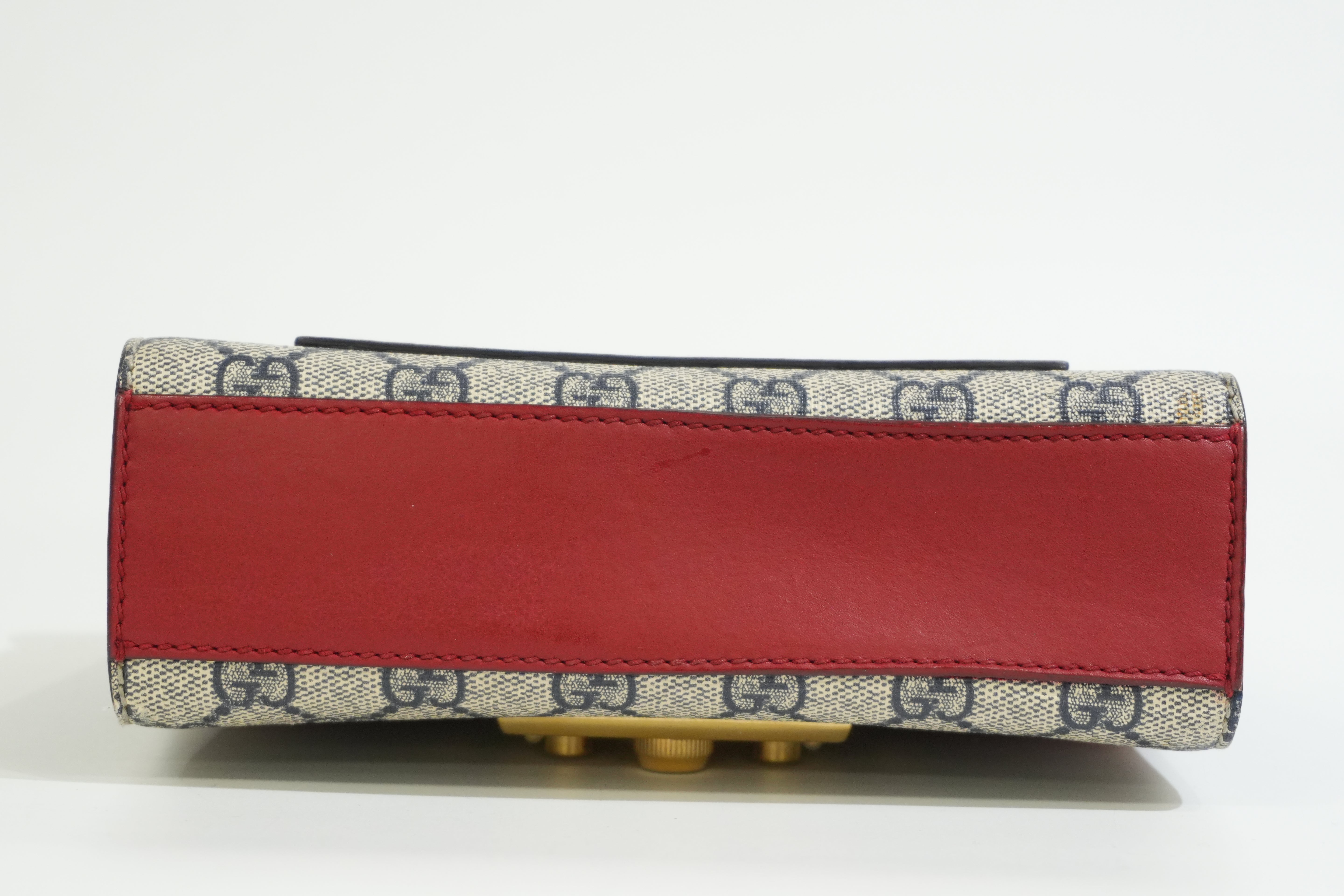 Pre-owned Gucci Padlock Small Chain Shoulder Bag Red