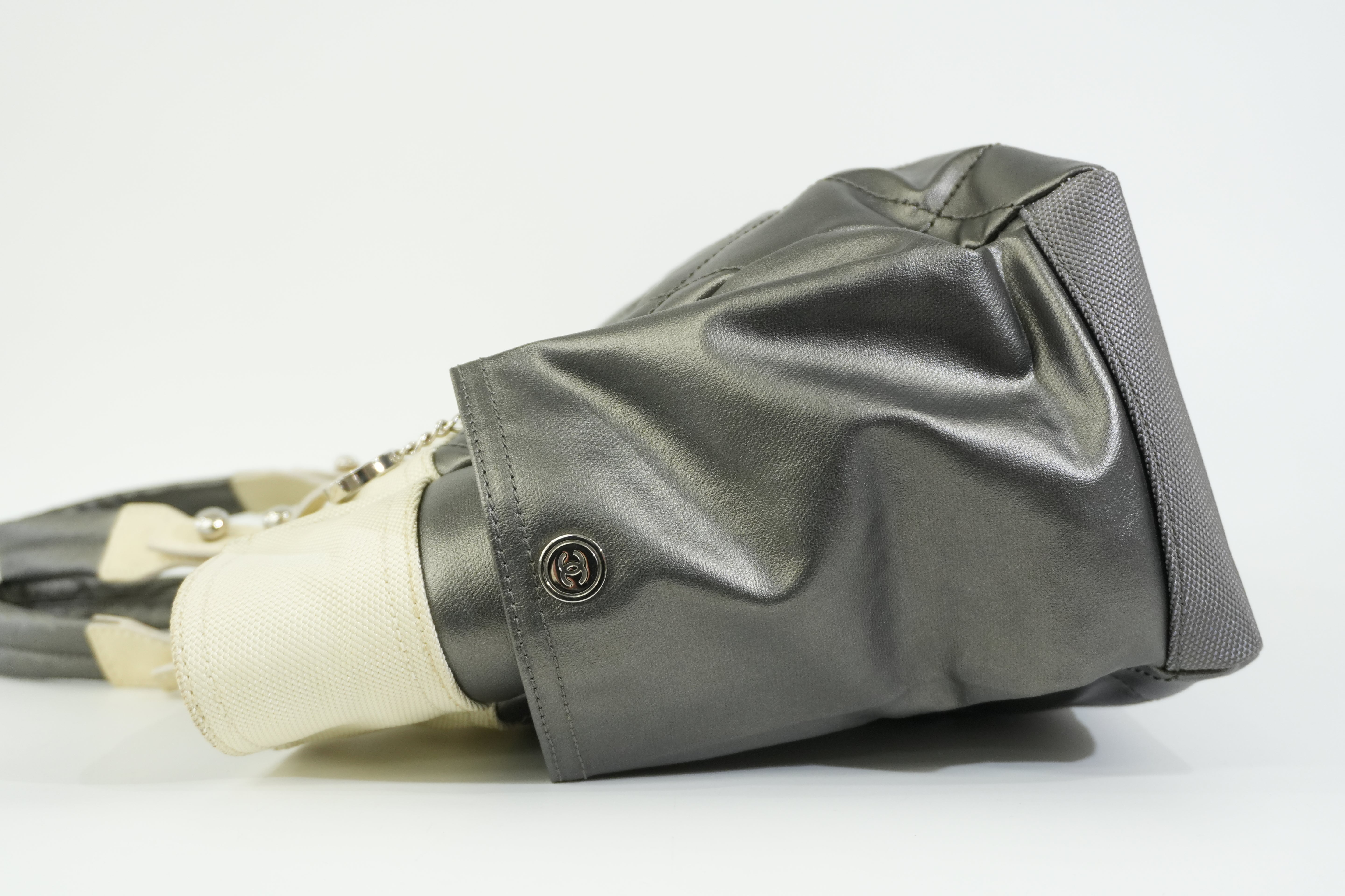 Pre-owned Chanel Paris Biarritz Tote Bag Silver