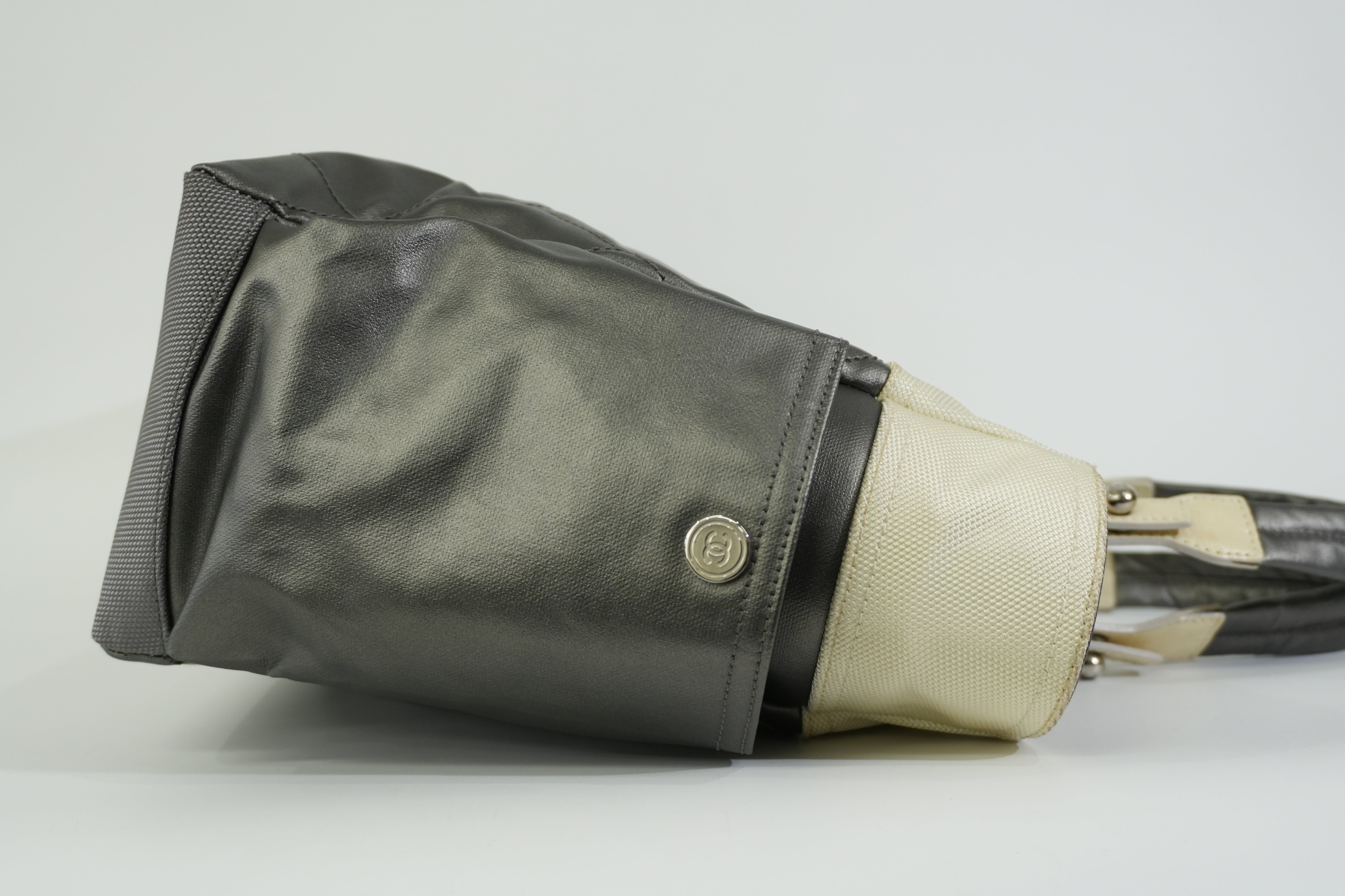 Pre-owned Chanel Paris Biarritz Tote Bag Silver