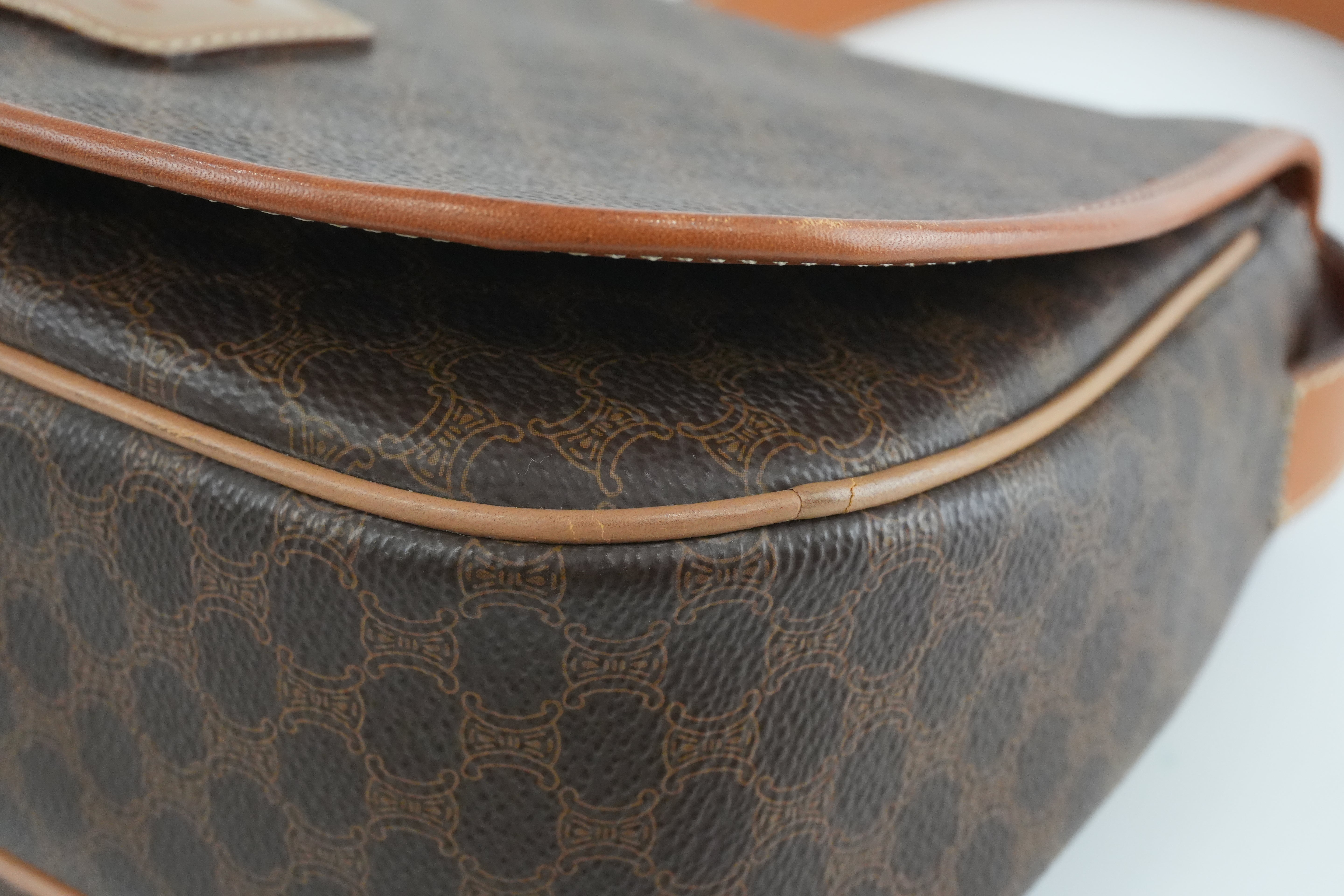 Celine Macadam Crossbody Bag Brown Used