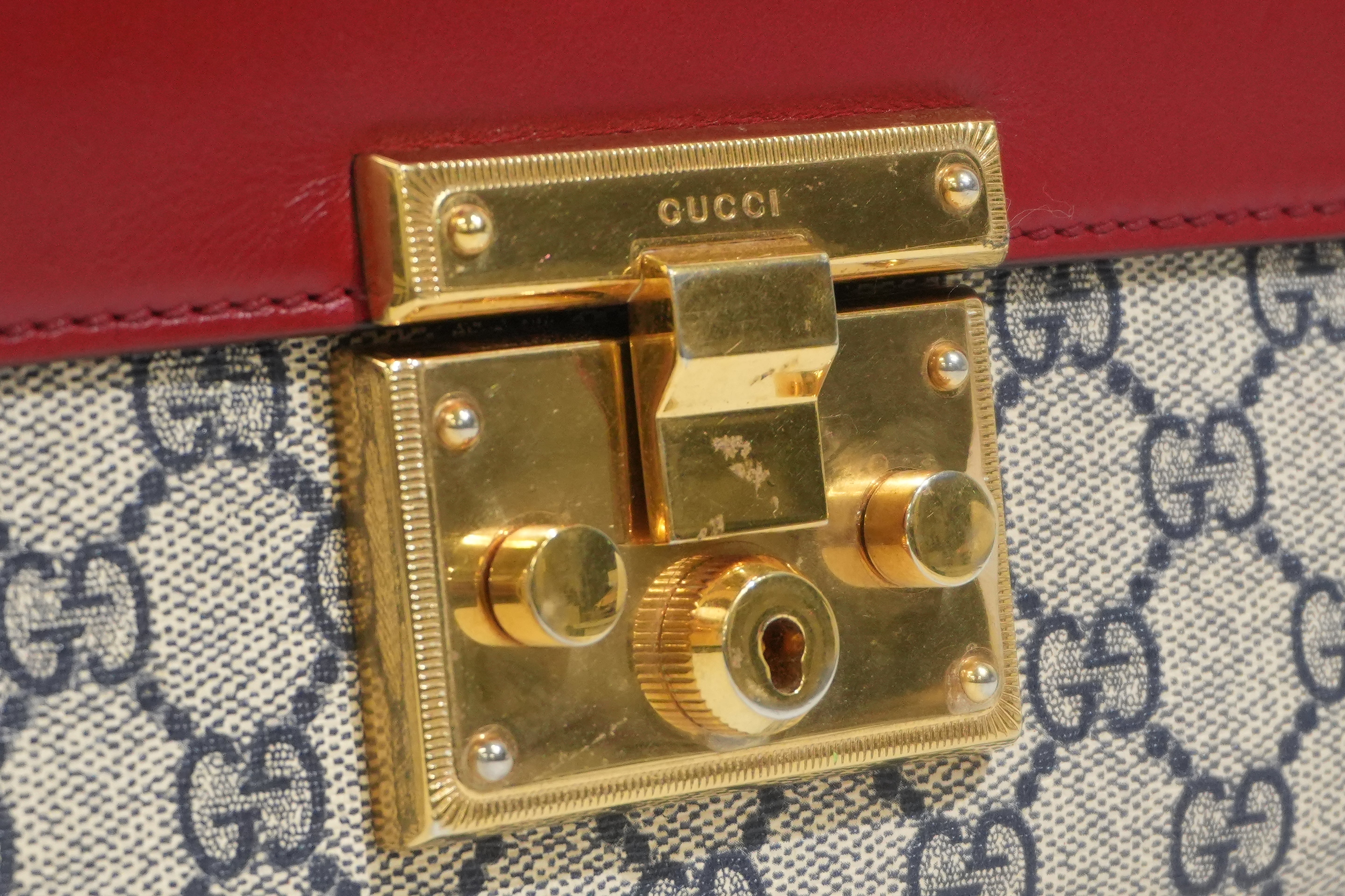 Pre-owned Gucci Padlock Small Chain Shoulder Bag Red