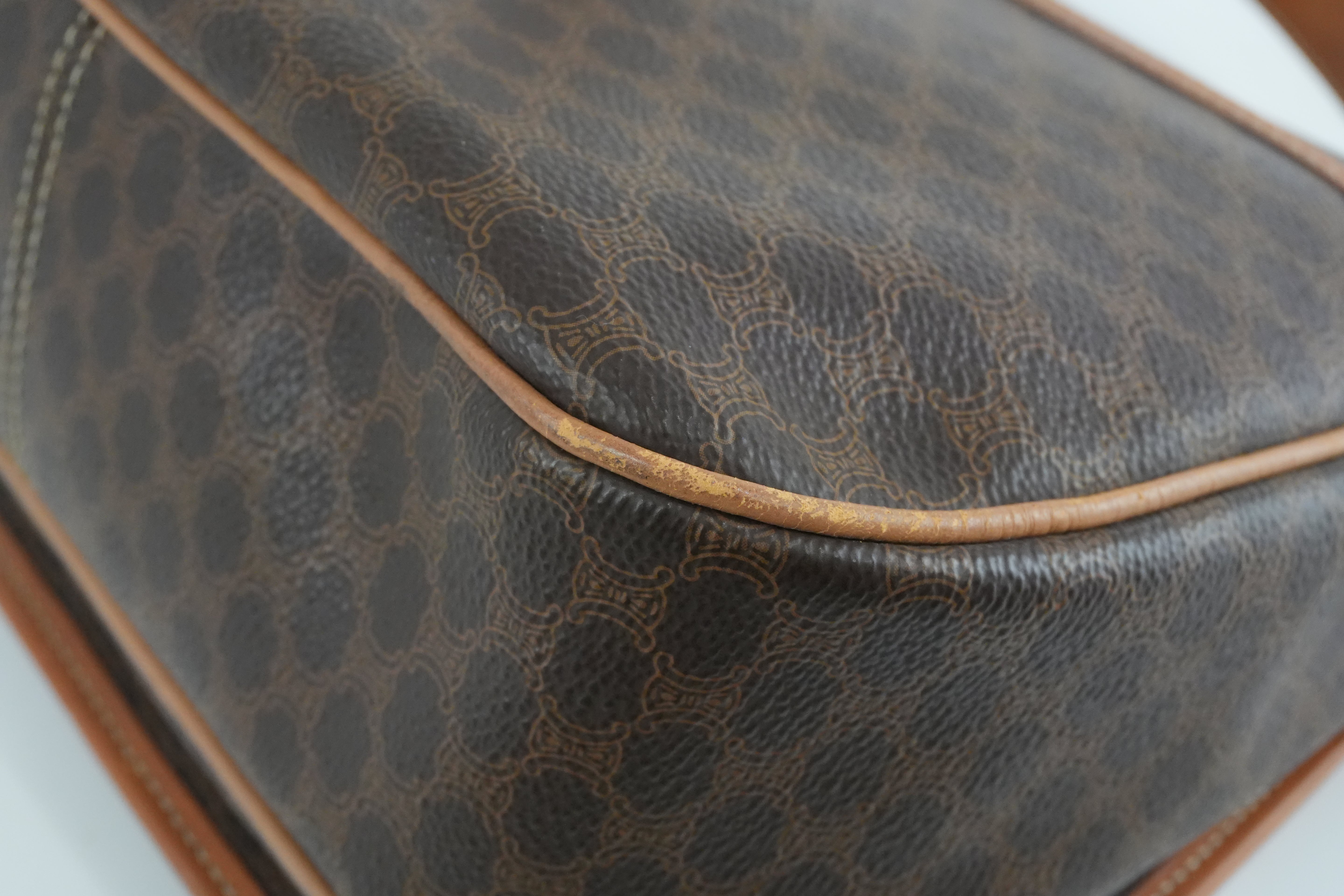 Celine Macadam Crossbody Bag Brown Used