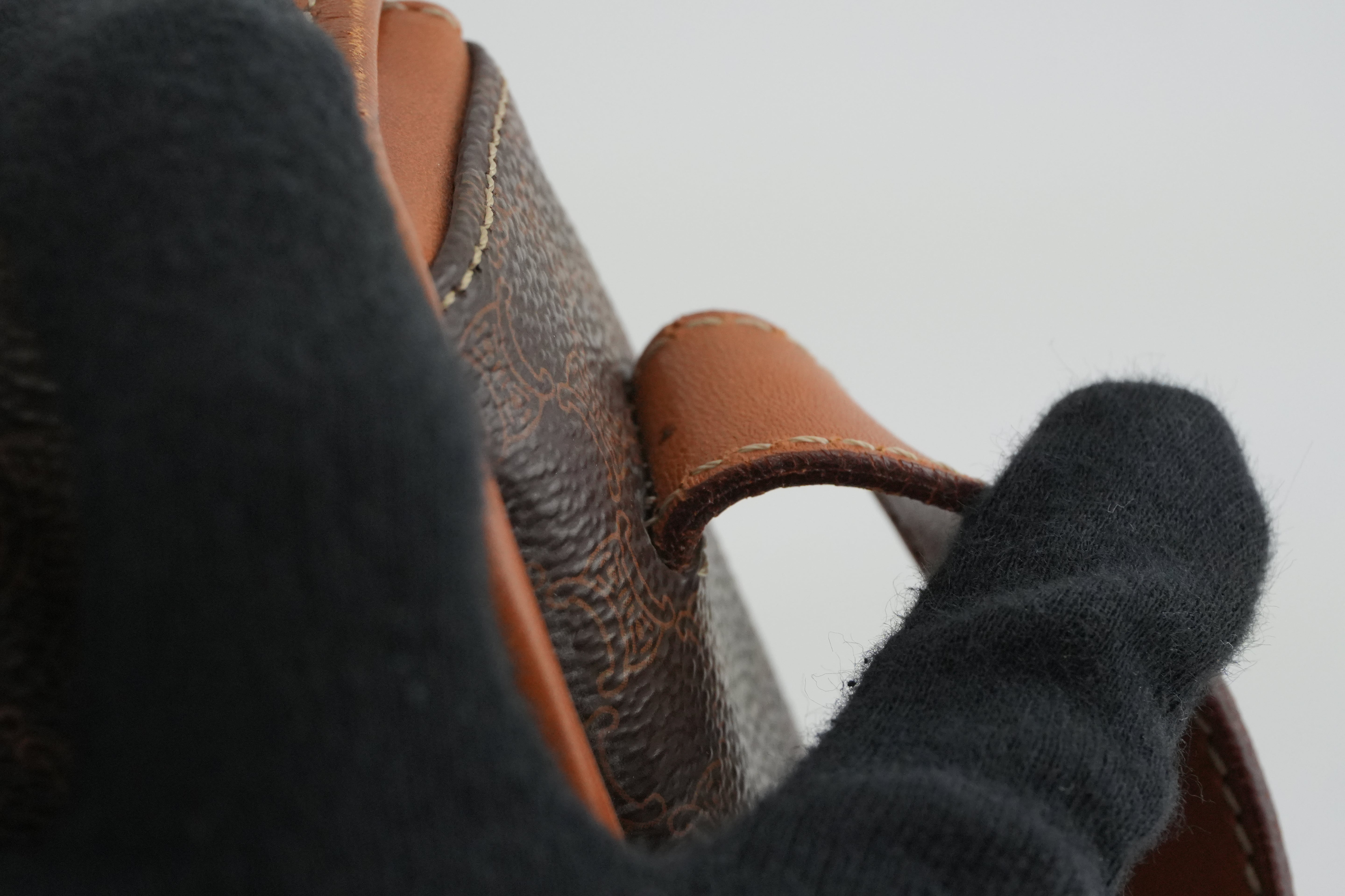 Celine Macadam Crossbody Bag Brown Used