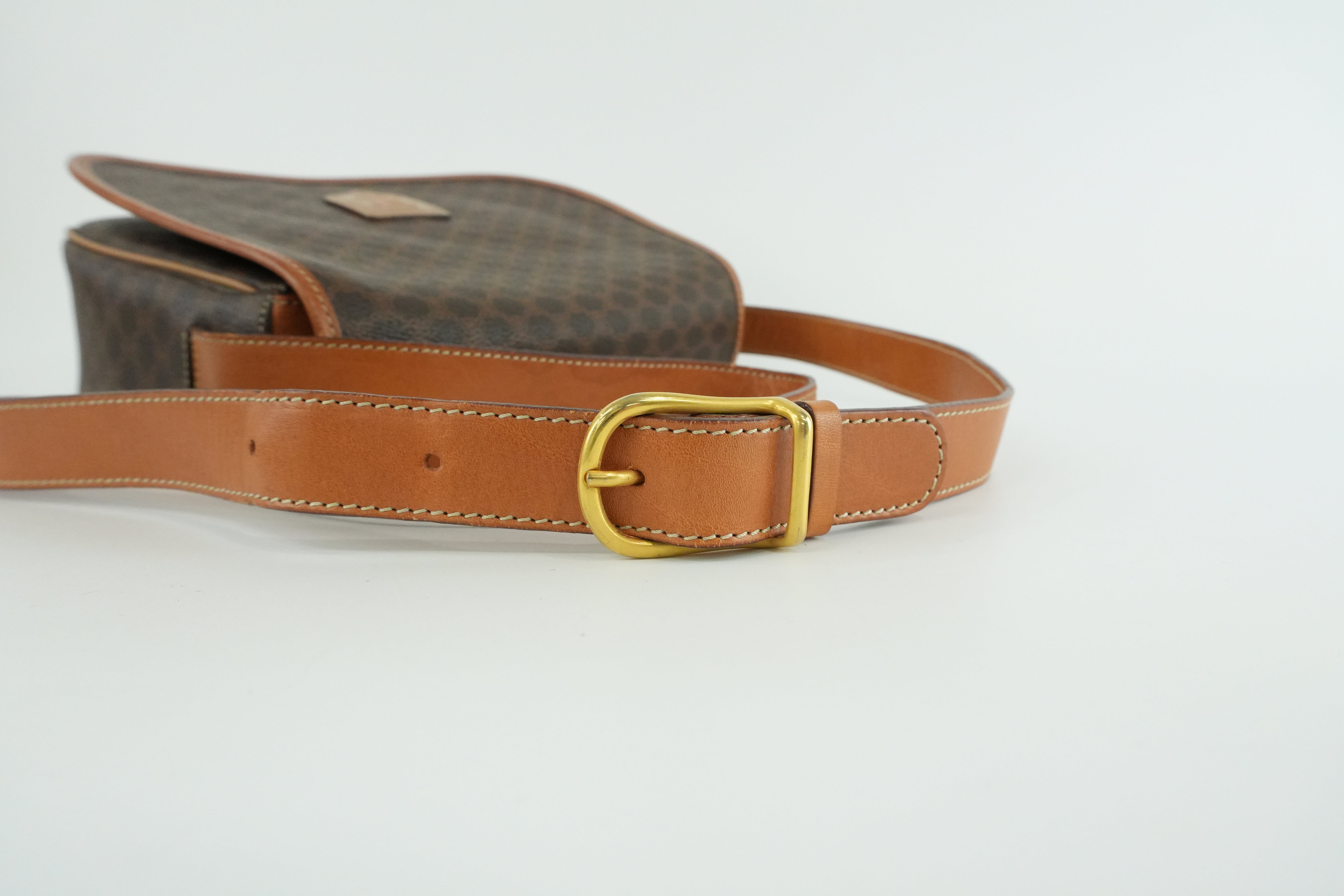 Celine Macadam Crossbody Bag Brown Used