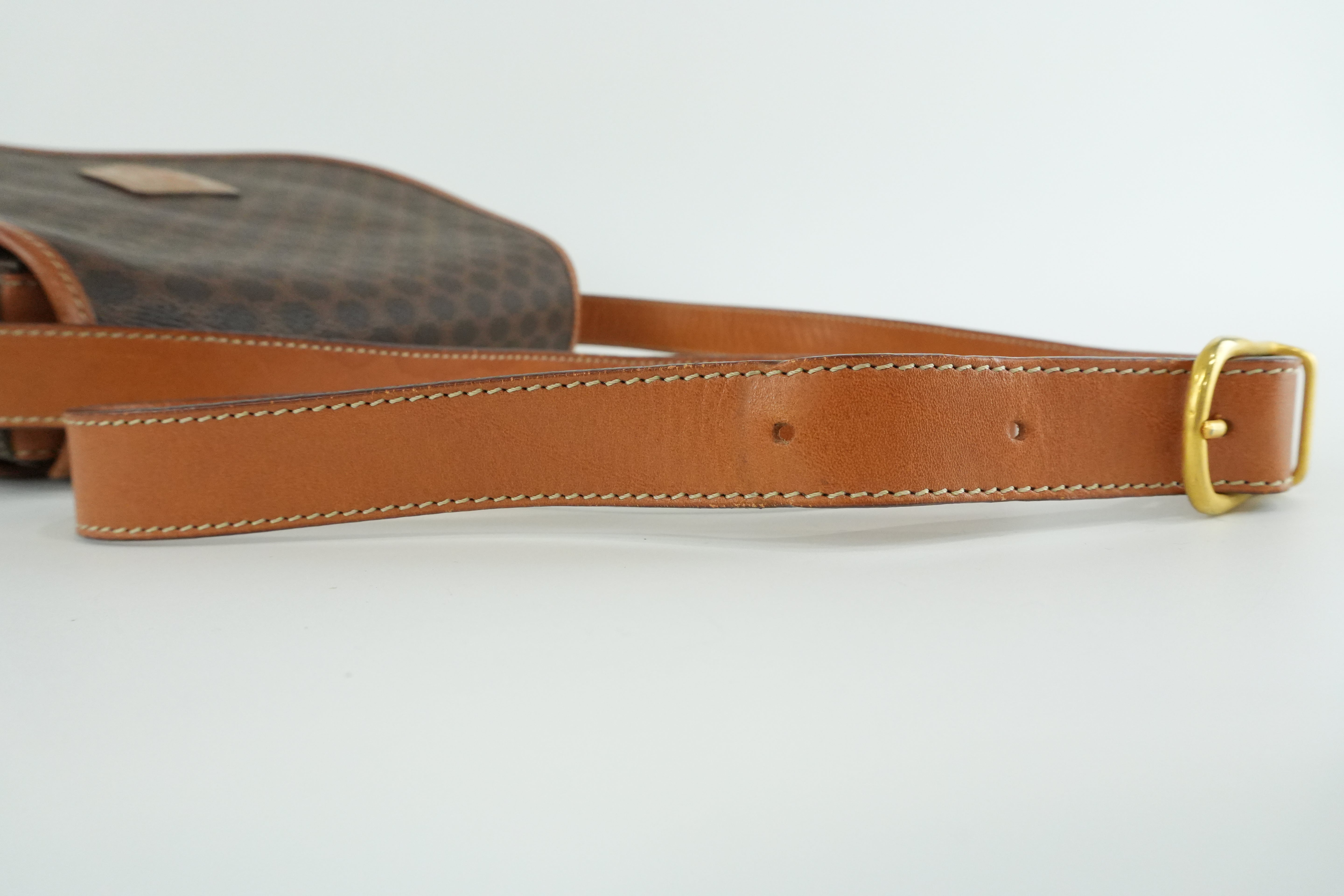 Celine Macadam Crossbody Bag Brown Used