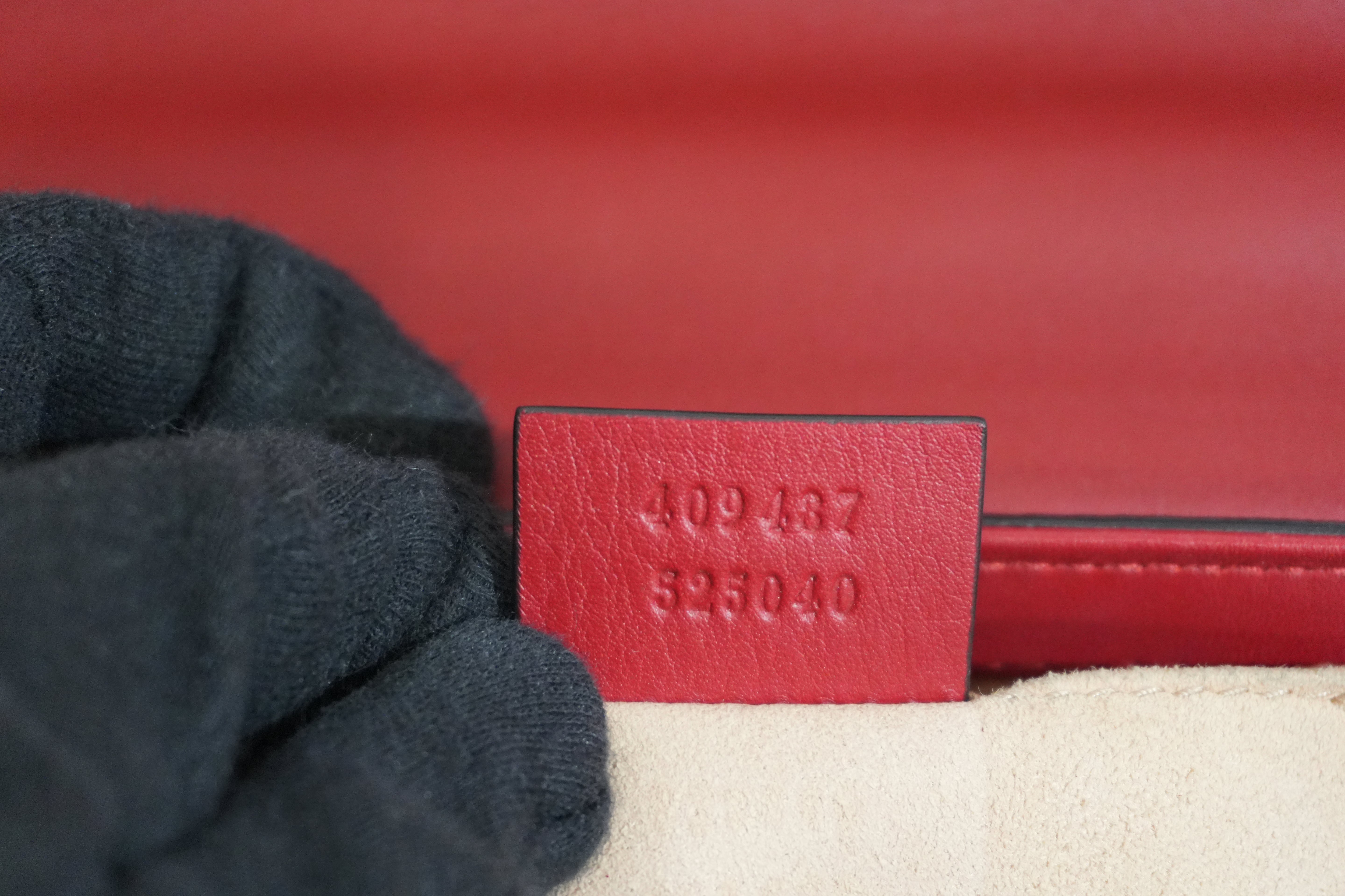 Pre-owned Gucci Padlock Small Chain Shoulder Bag Red