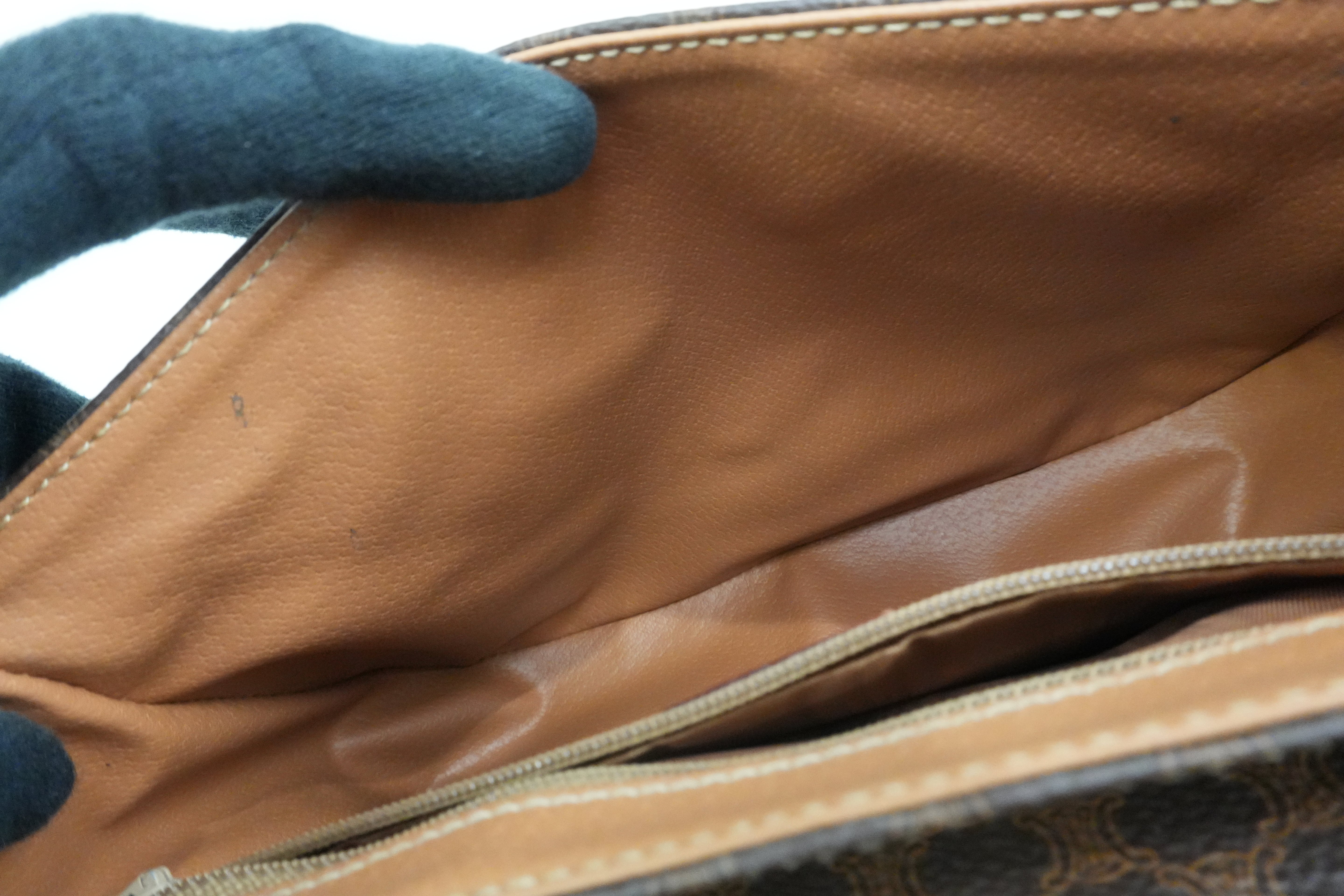 Celine Macadam Crossbody Bag Brown Used