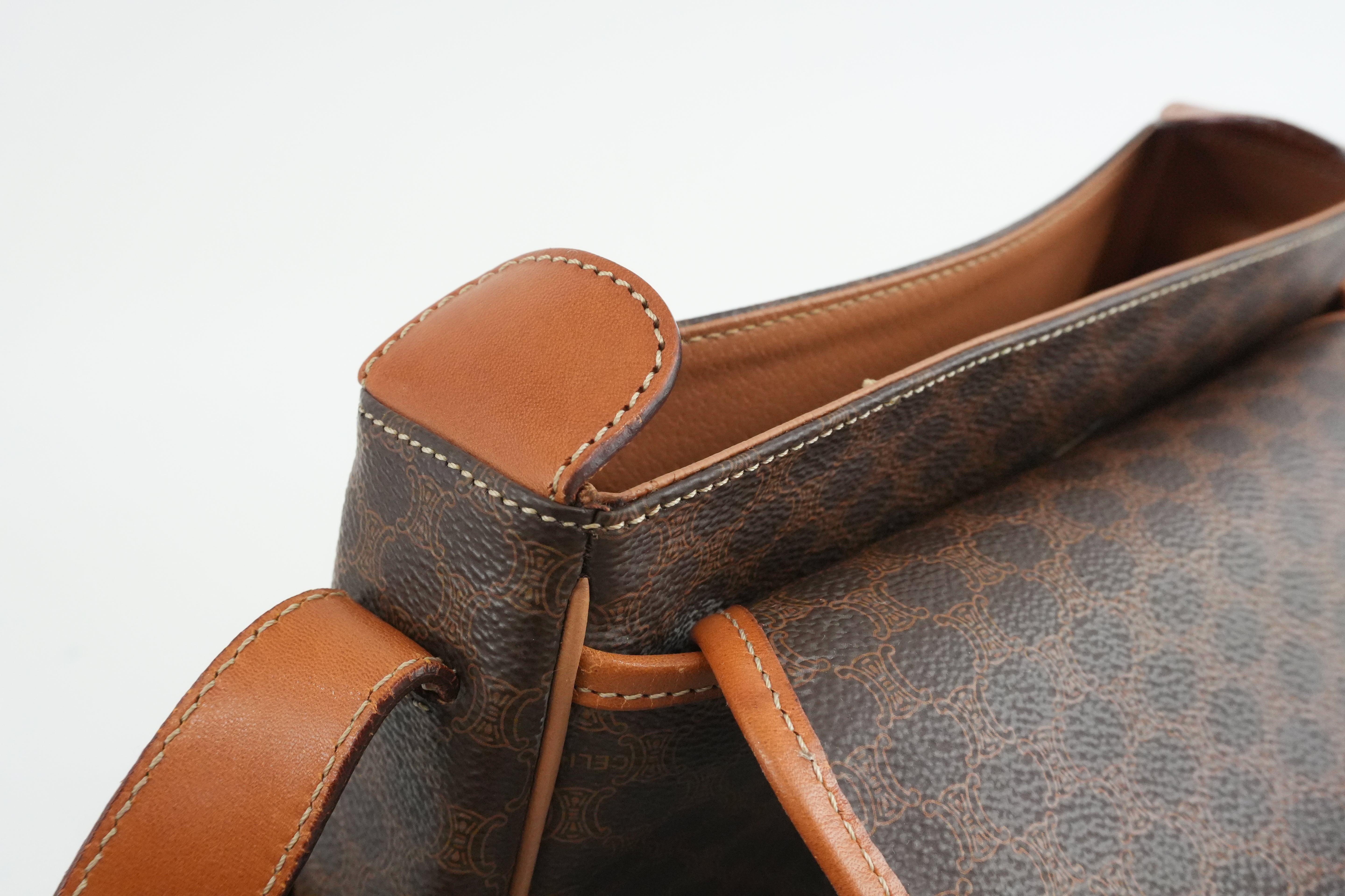 Celine Macadam Crossbody Bag Brown Used