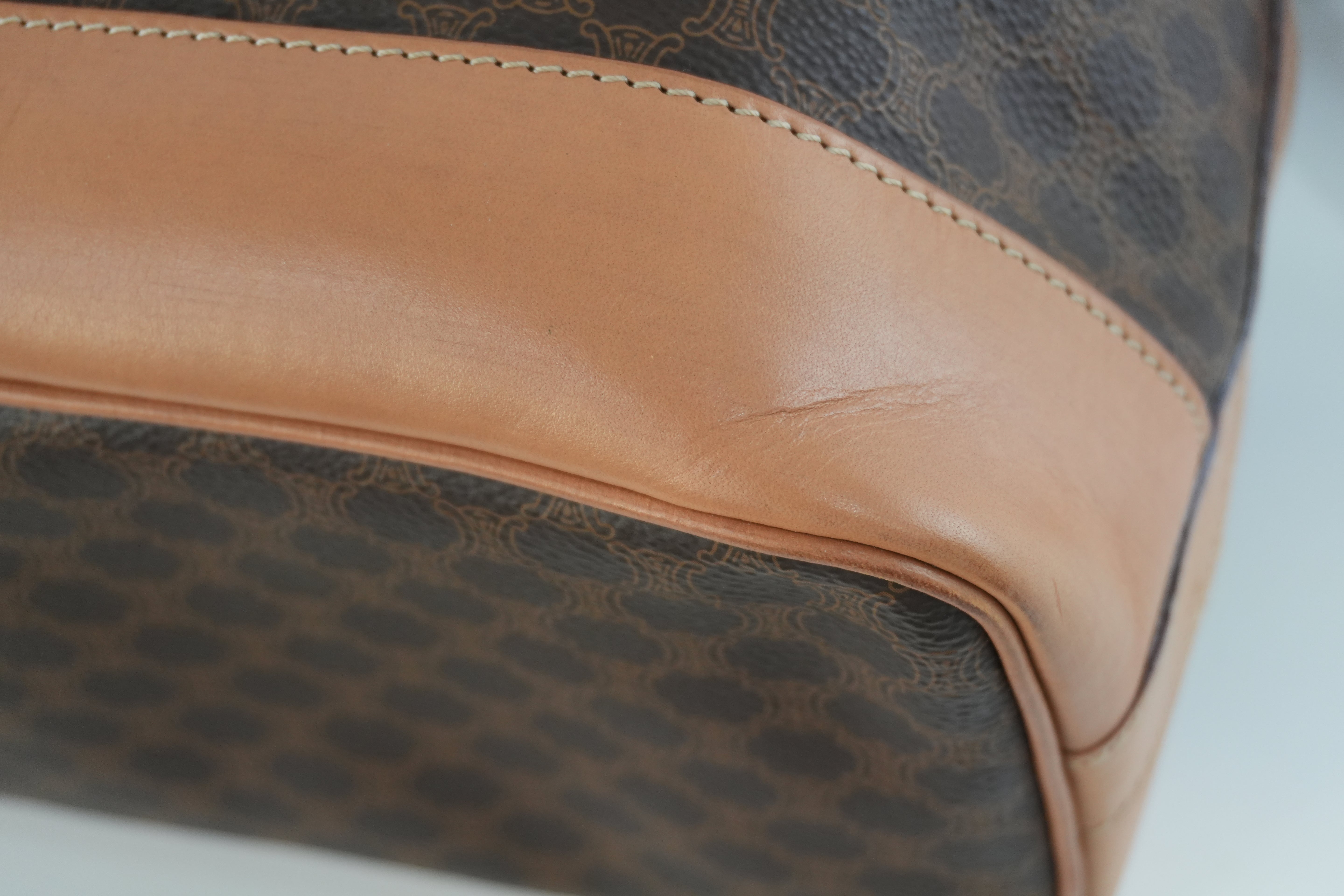 Celine Macadam Bucket Shoulder Bag Brown Used