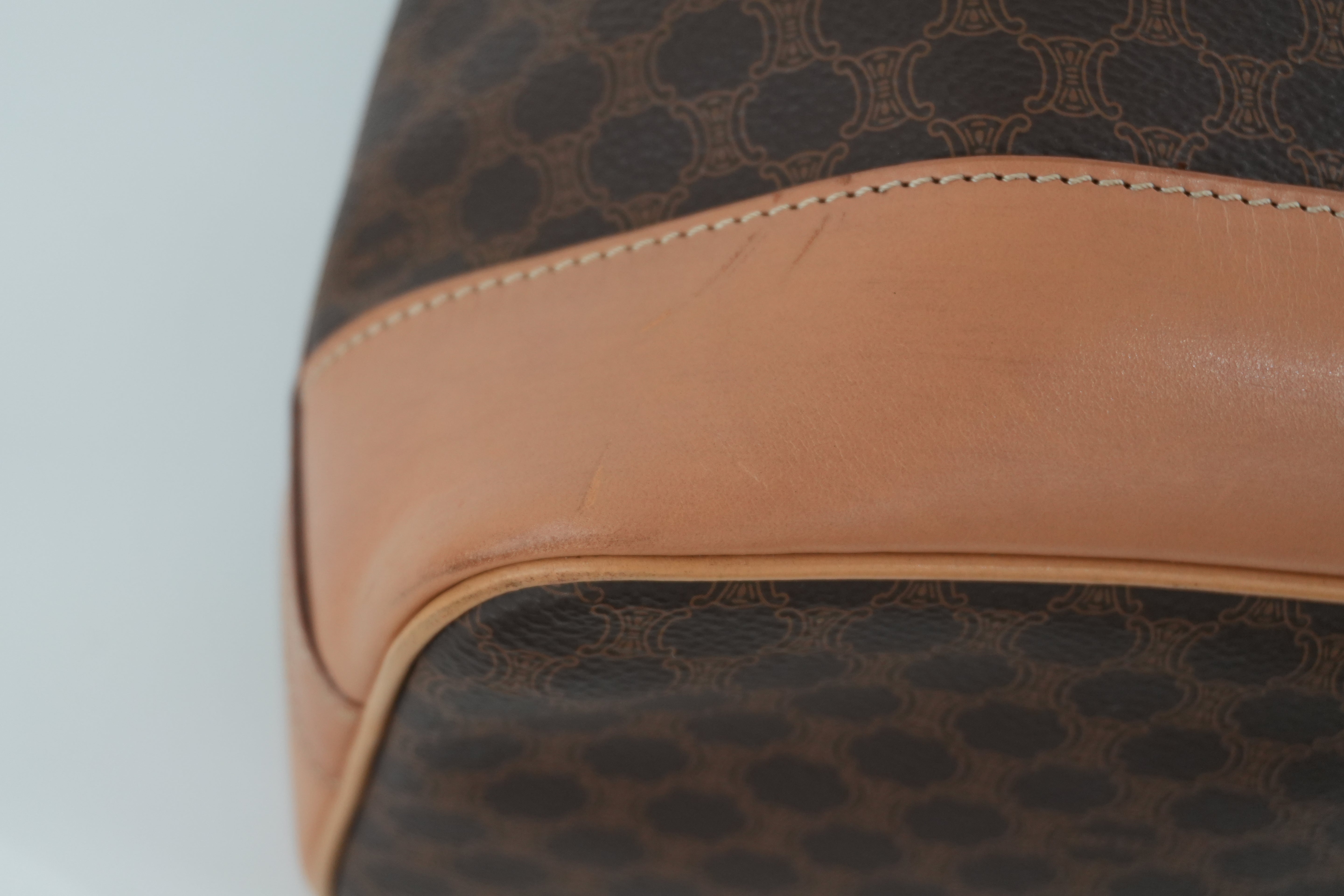 Celine Macadam Bucket Shoulder Bag Brown Used