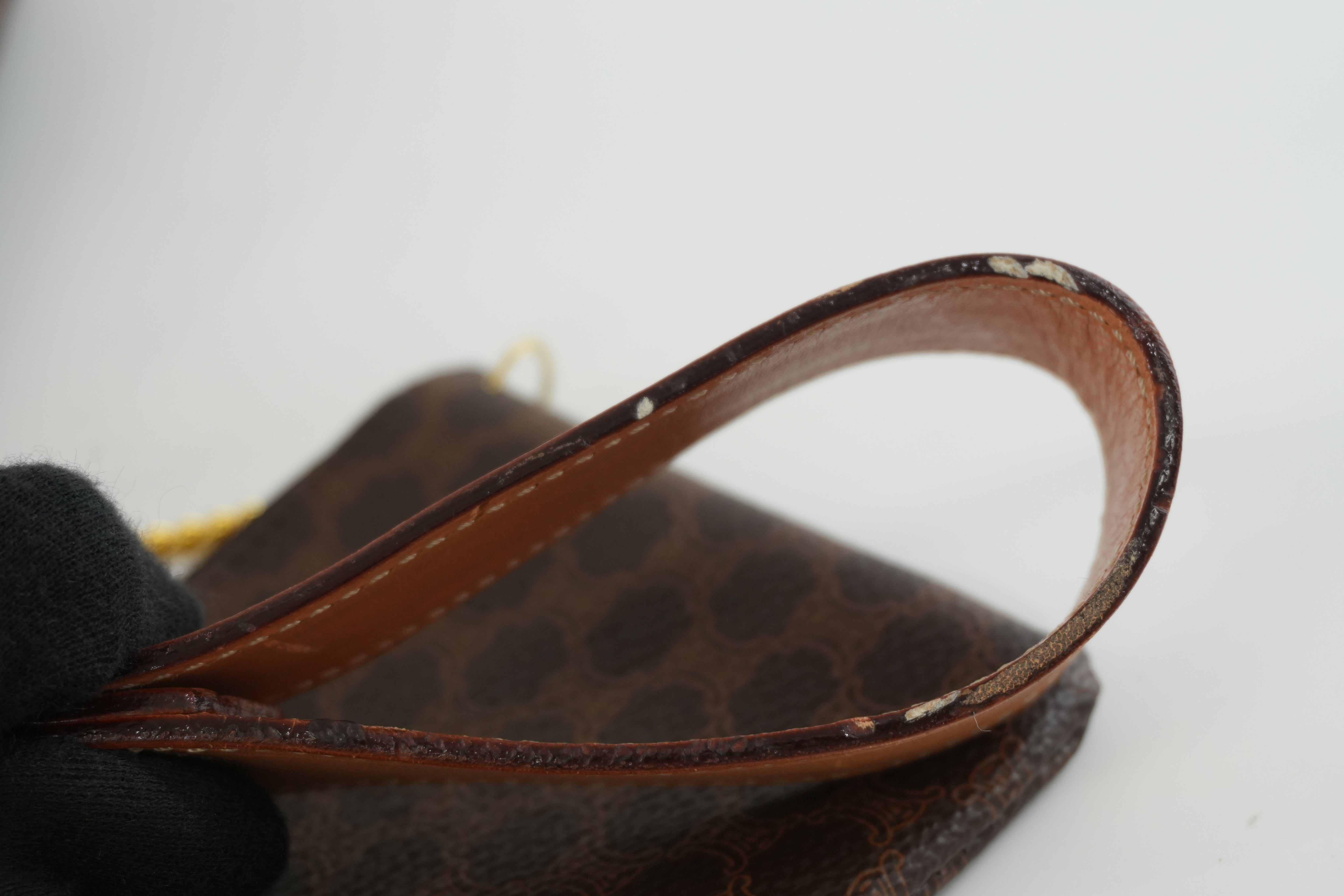 Celine Macadam Bucket Shoulder Bag Brown Used