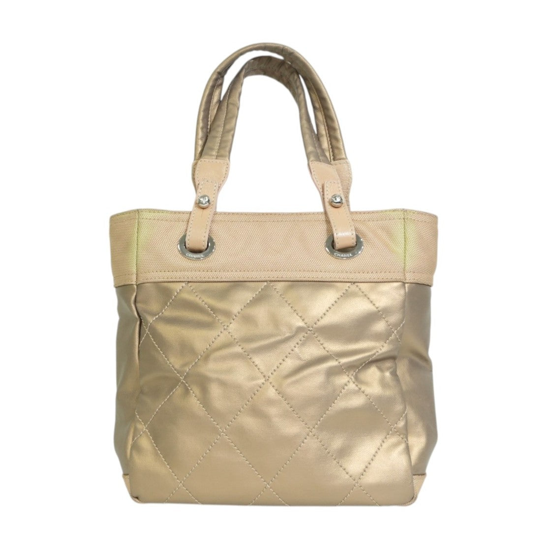 Pre-owned Chanel Paris Biarritz Tote Bag Metallic Gold