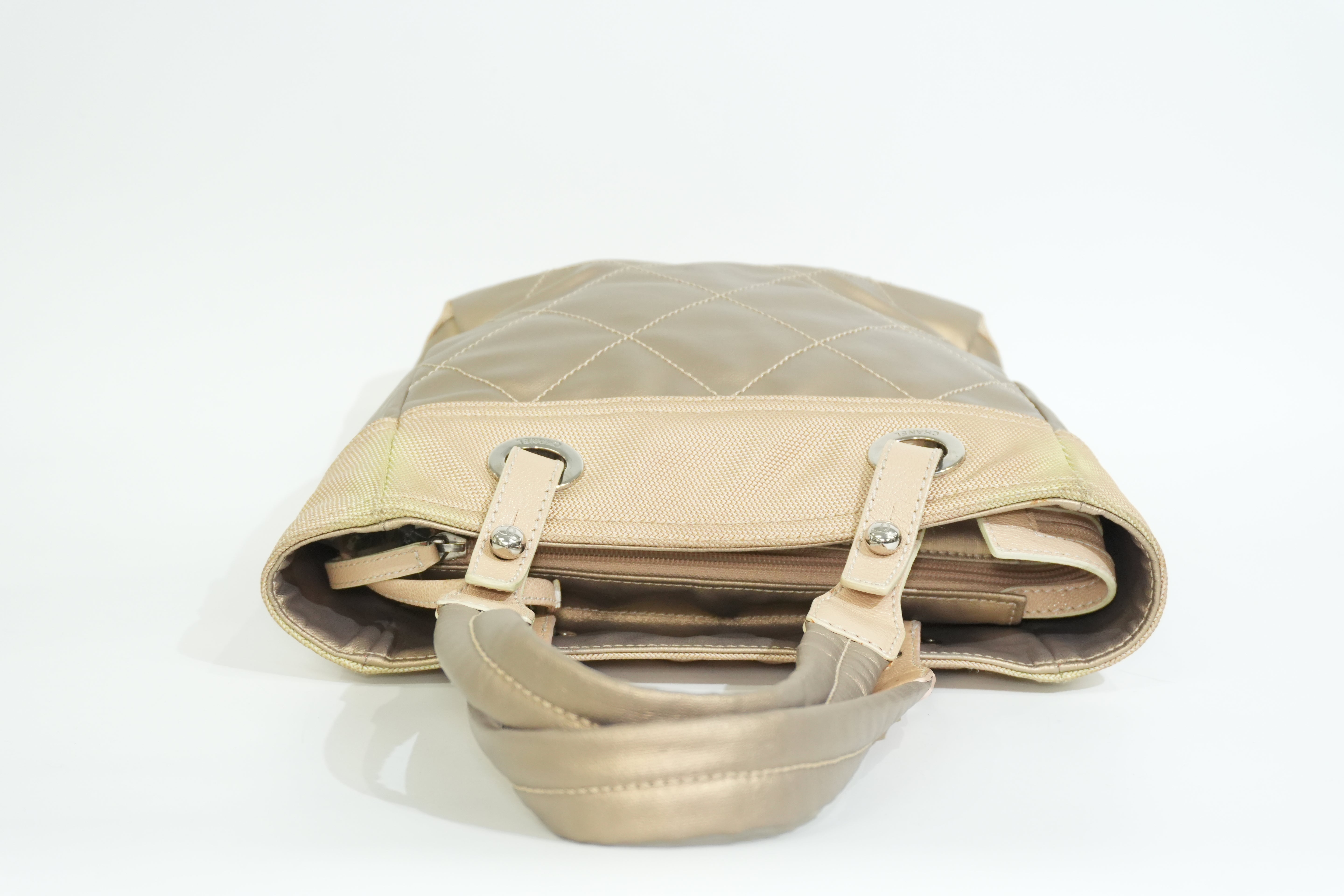 Pre-owned Chanel Paris Biarritz Tote Bag Metallic Gold