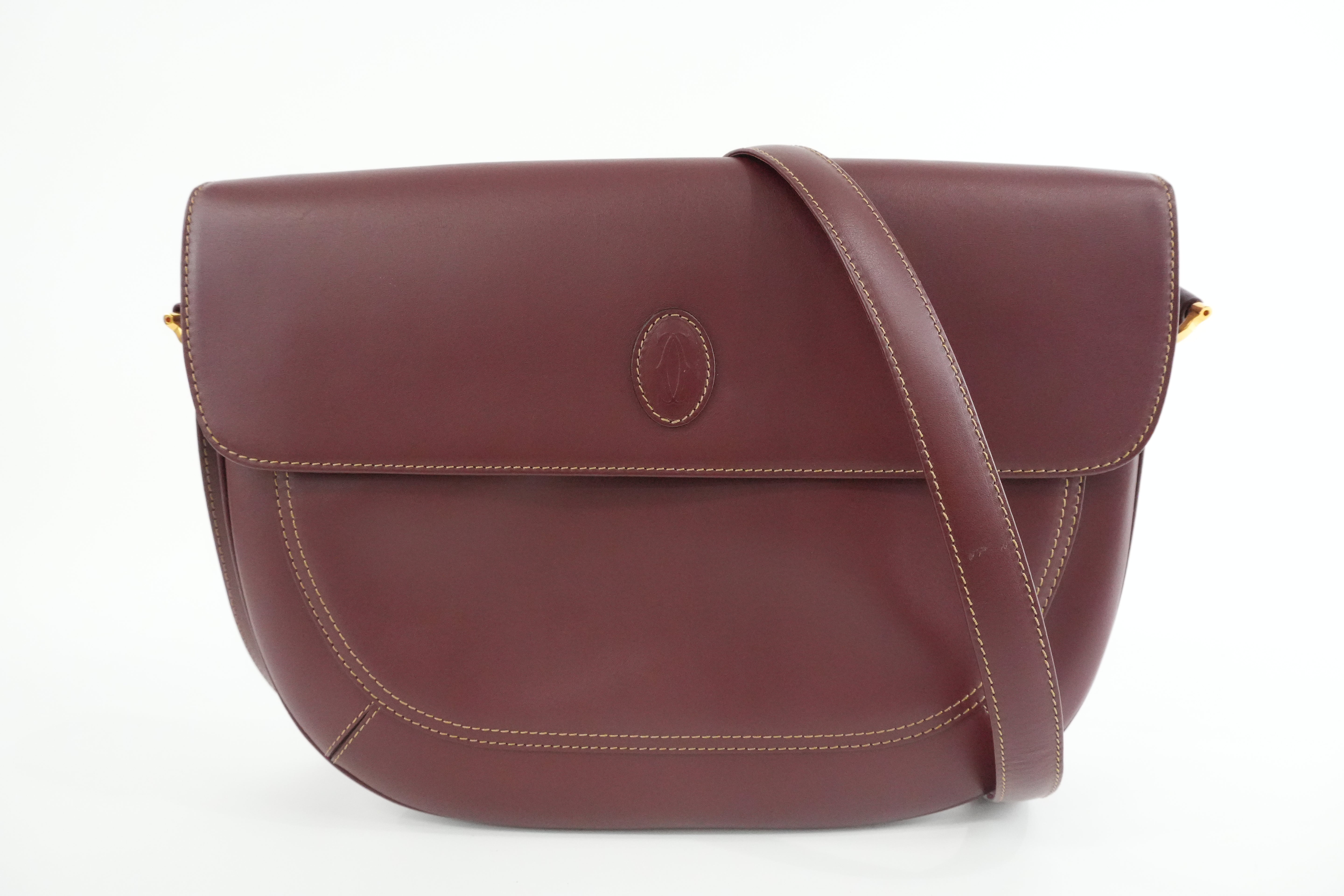 Cartier Crossbody Bag Burgundy Used