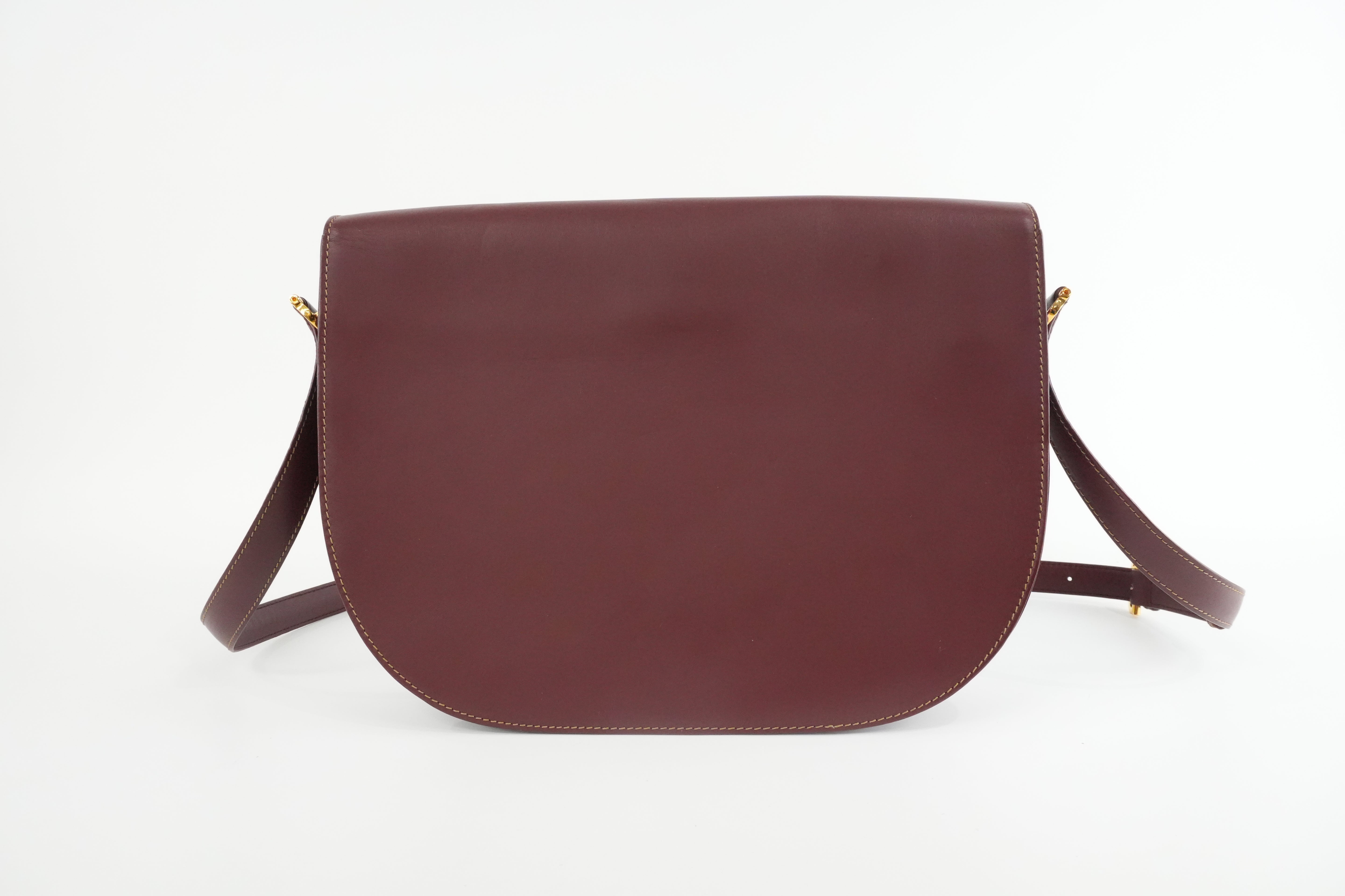 Cartier Crossbody Bag Burgundy Used