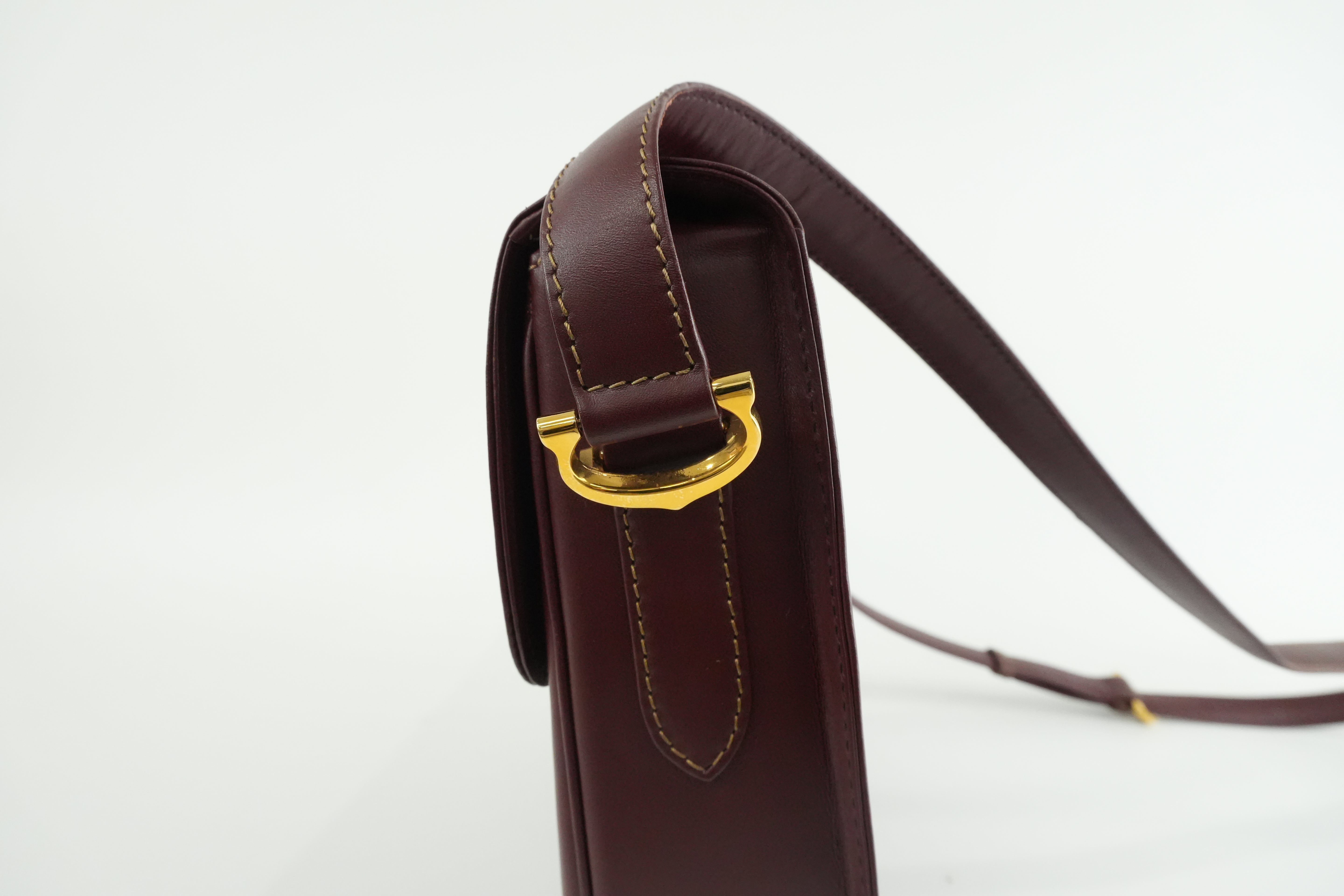 Cartier Crossbody Bag Burgundy Used