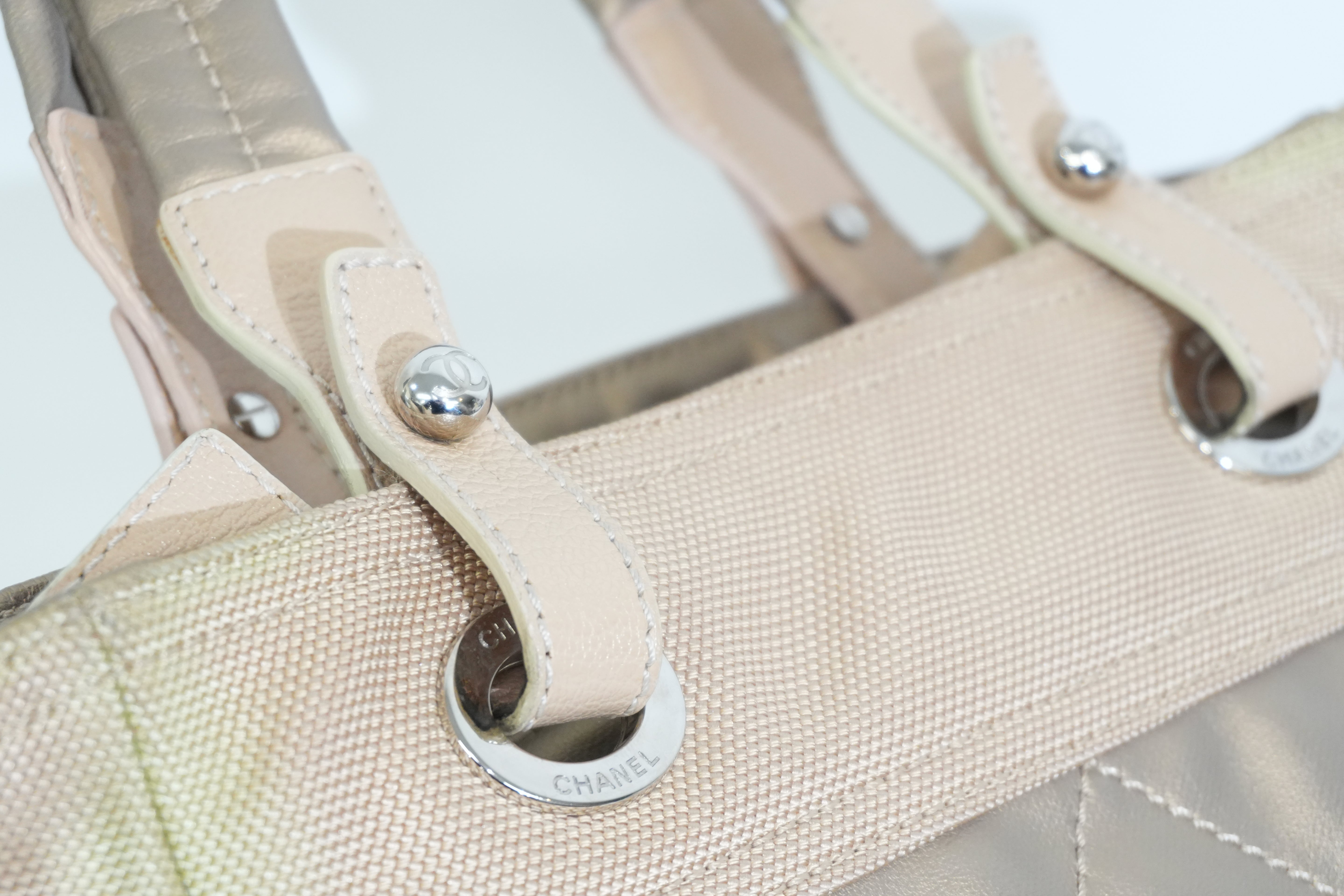 Pre-owned Chanel Paris Biarritz Tote Bag Metallic Gold