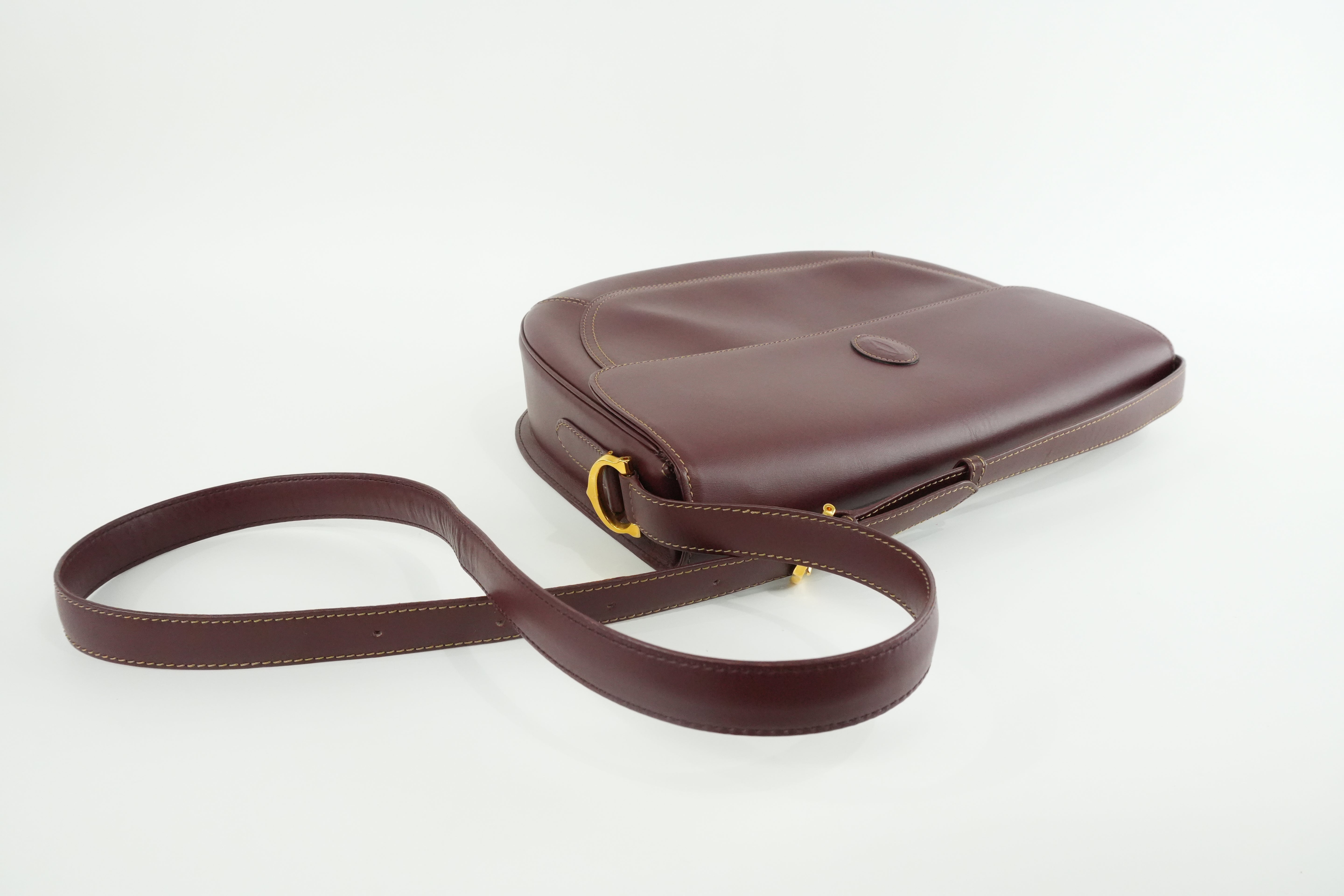 Cartier Crossbody Bag Burgundy Used
