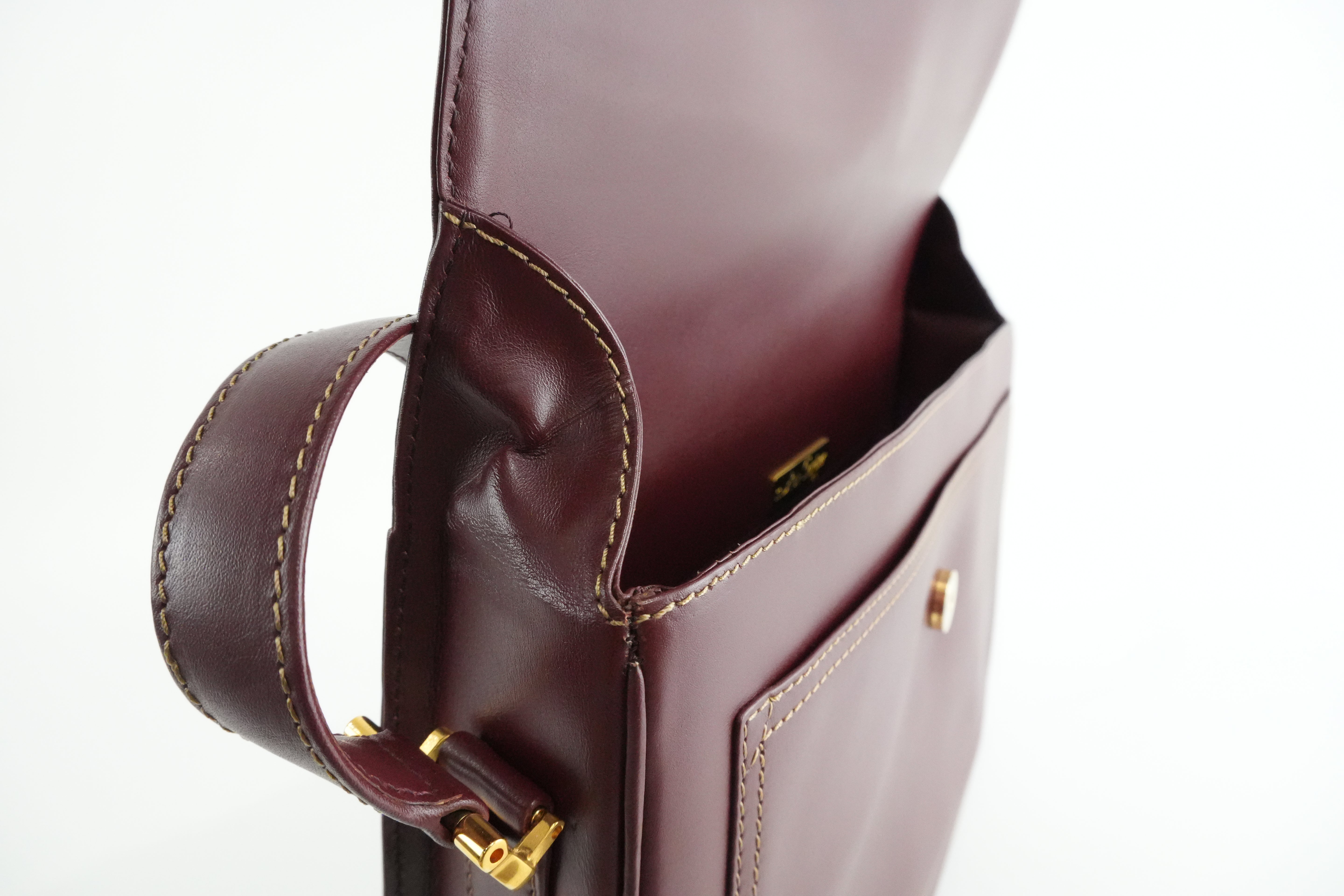 Cartier Crossbody Bag Burgundy Used