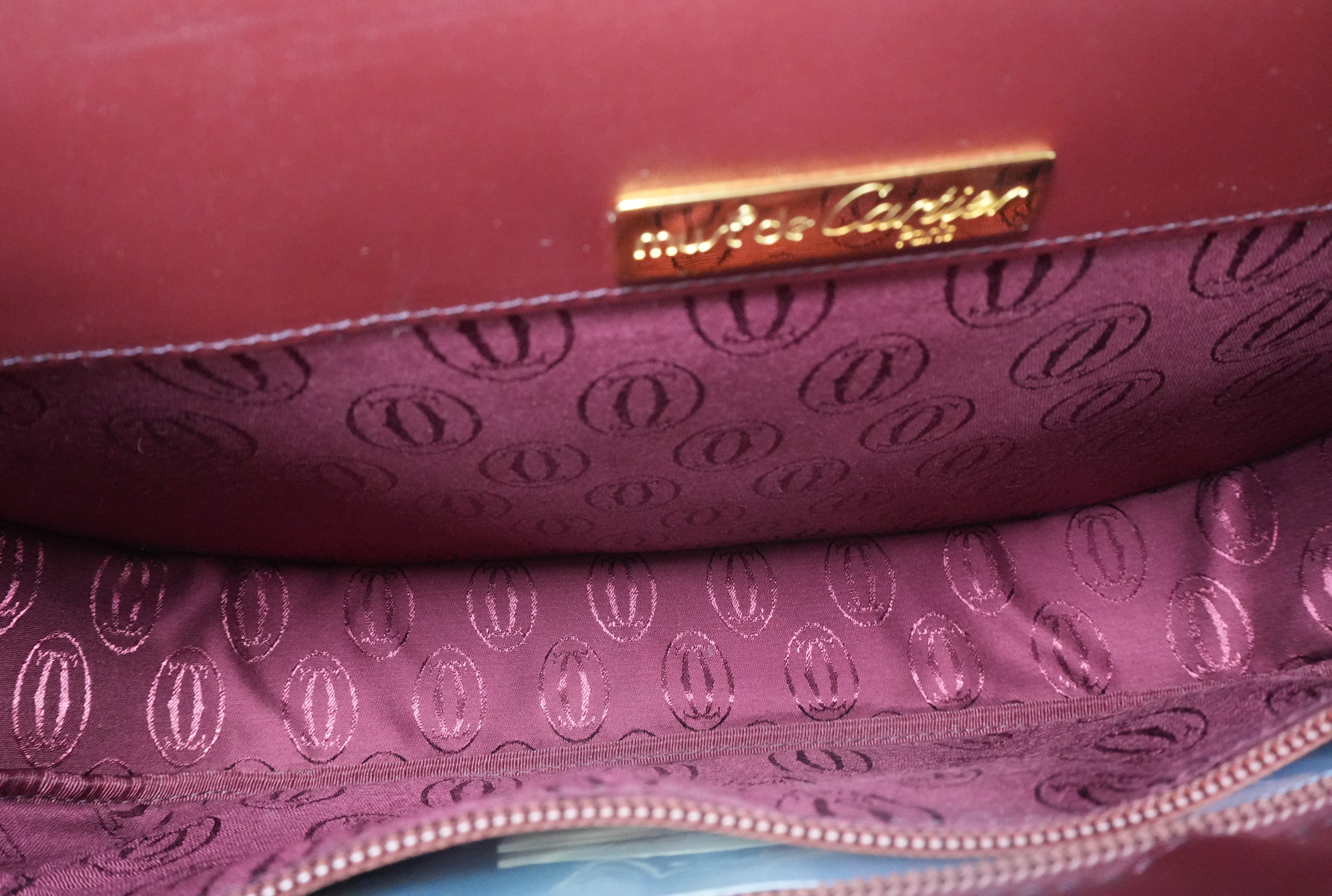 Cartier Crossbody Bag Burgundy Used
