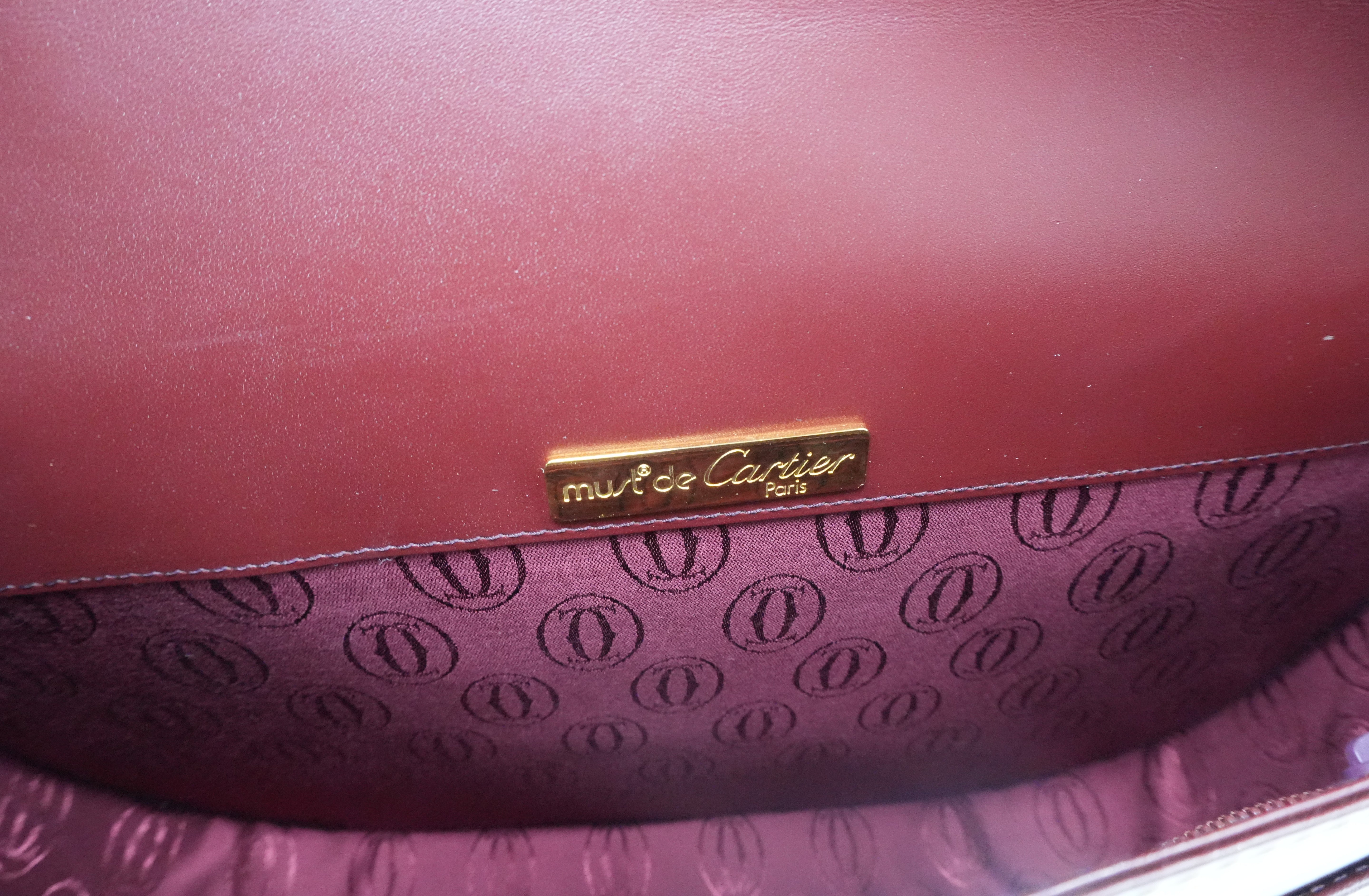 Cartier Crossbody Bag Burgundy Used