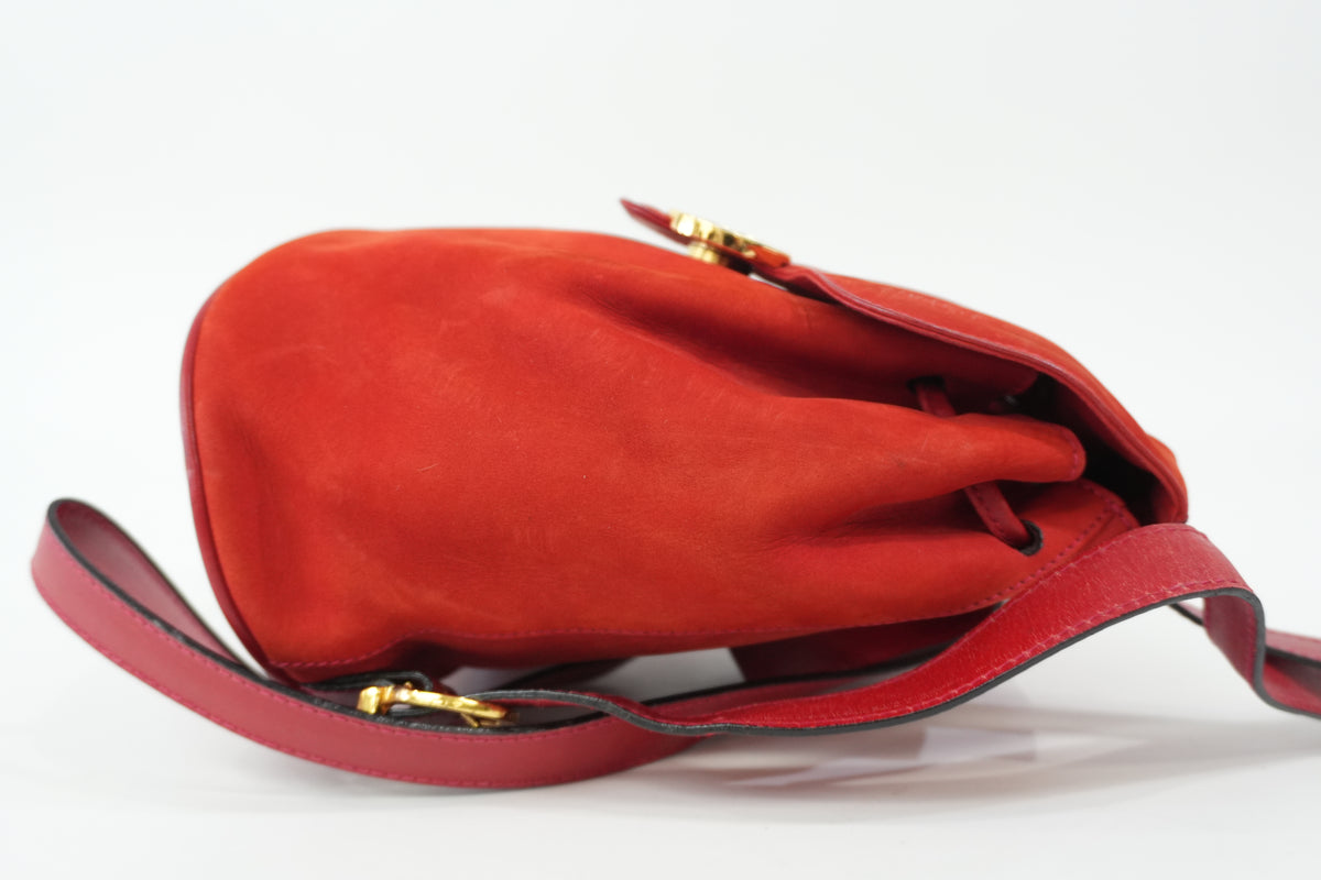 Pre-owned Ferragamo Backpack Red Orange