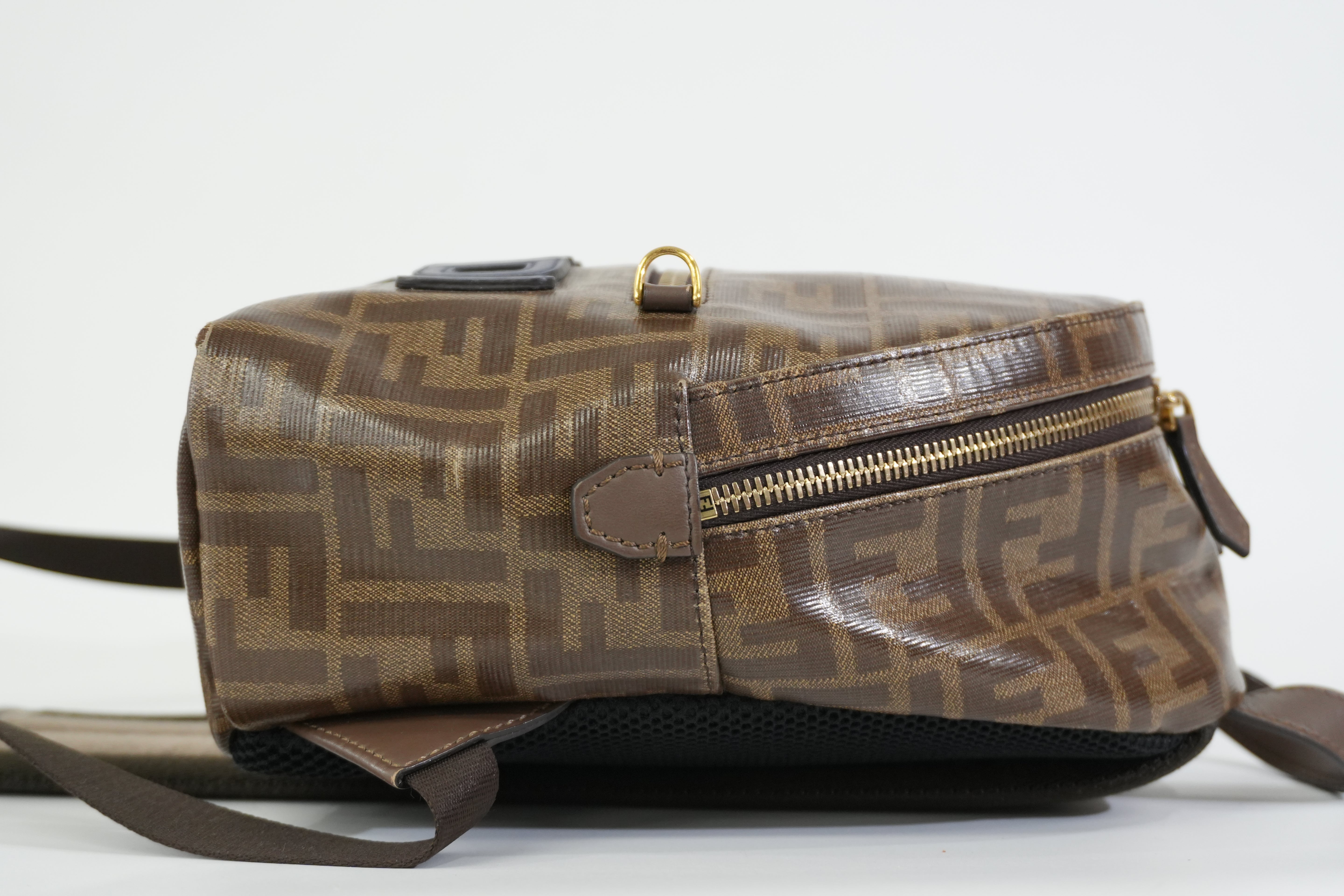 Pre-owned Fendi FILA Mini Mania Zucca Backpack