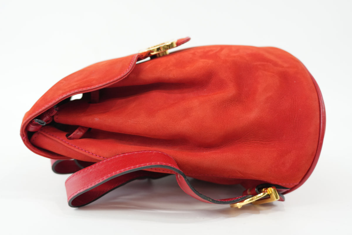Pre-owned Ferragamo Backpack Red Orange