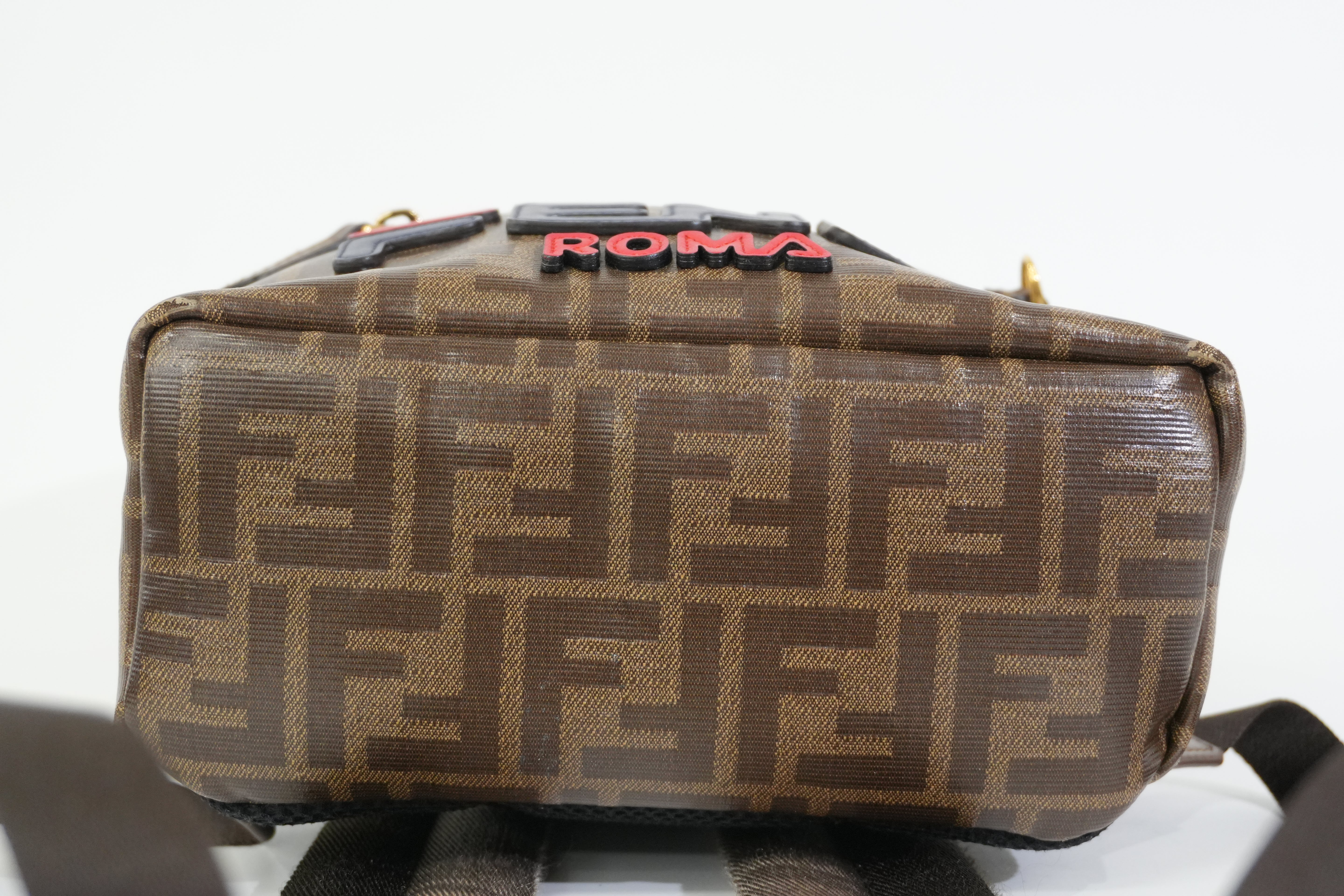 Pre-owned Fendi FILA Mini Mania Zucca Backpack