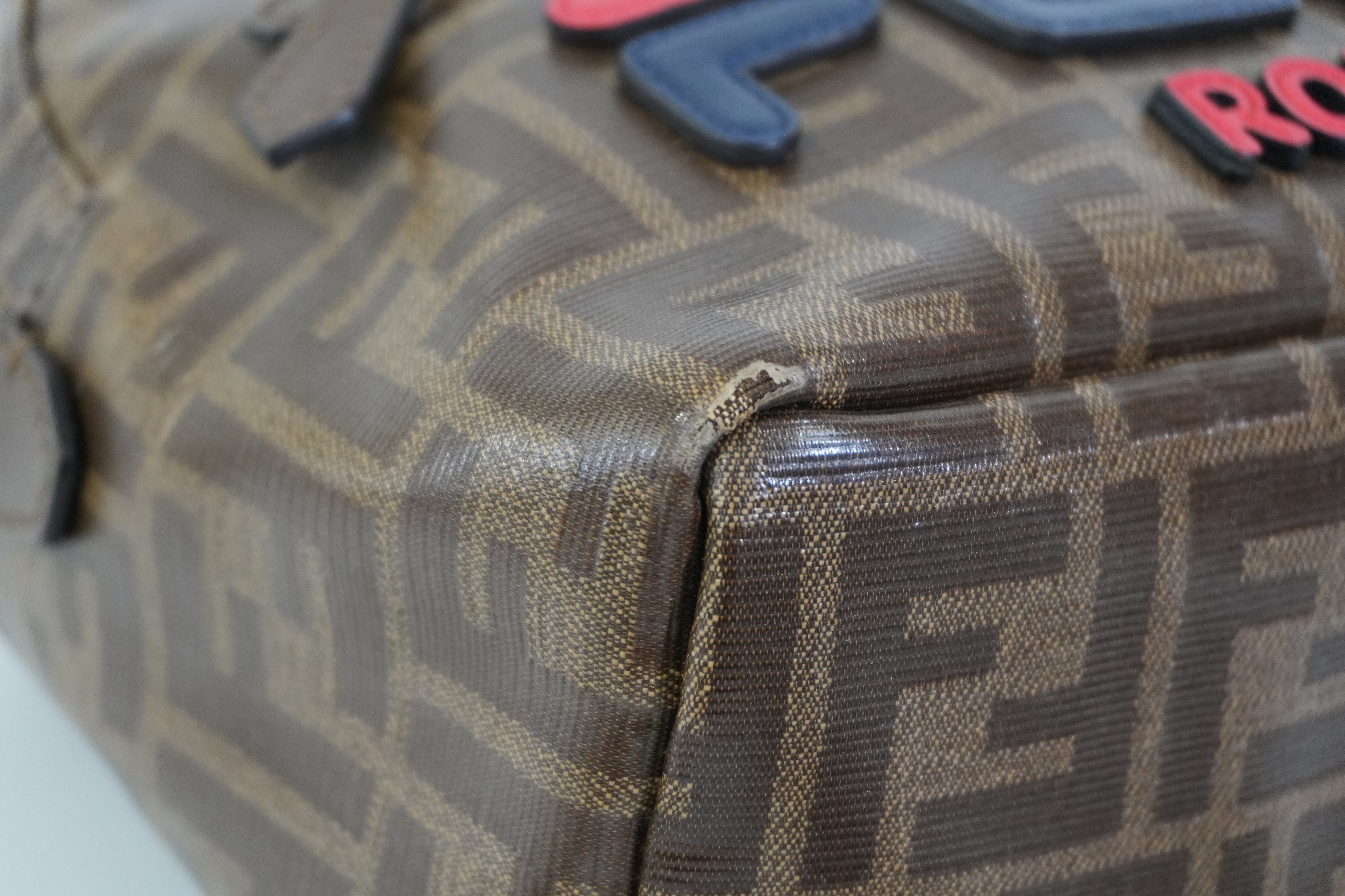 Pre-owned Fendi FILA Mini Mania Zucca Backpack