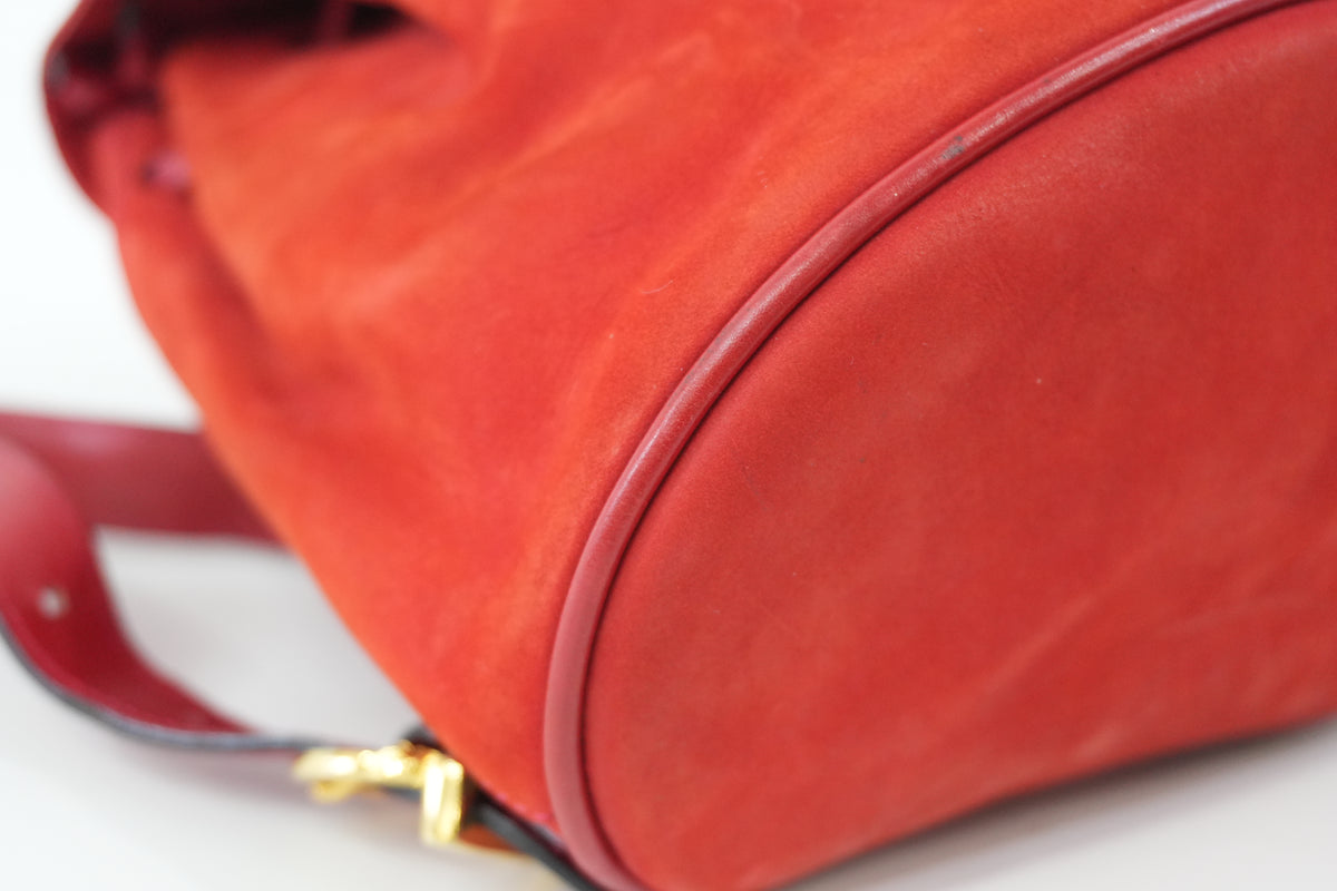 Pre-owned Ferragamo Backpack Red Orange