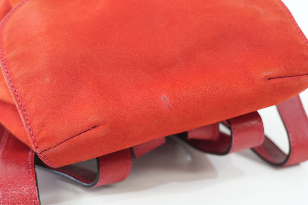 Pre-owned Ferragamo Backpack Red Orange