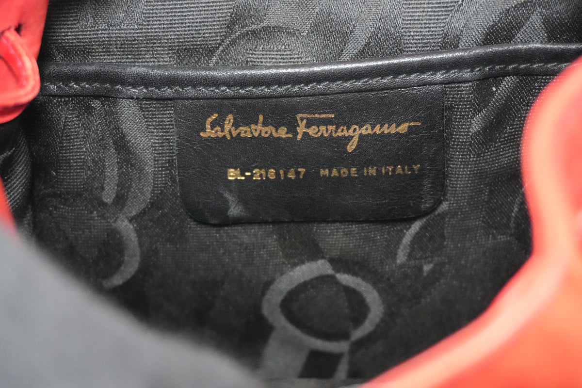 Pre-owned Ferragamo Backpack Red Orange