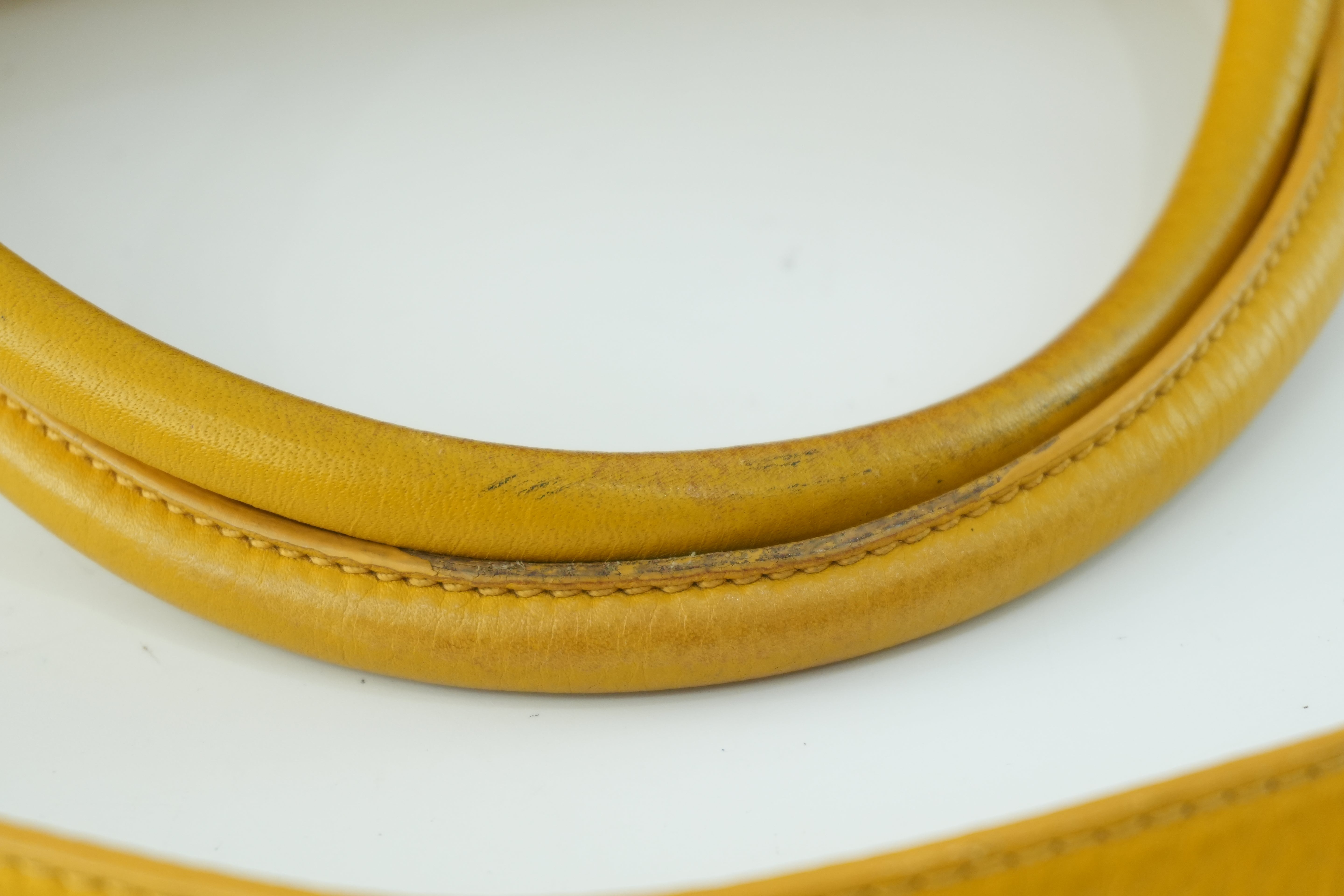 Pre-owned Prada Leather Two Way Shoulder Bag Yellow