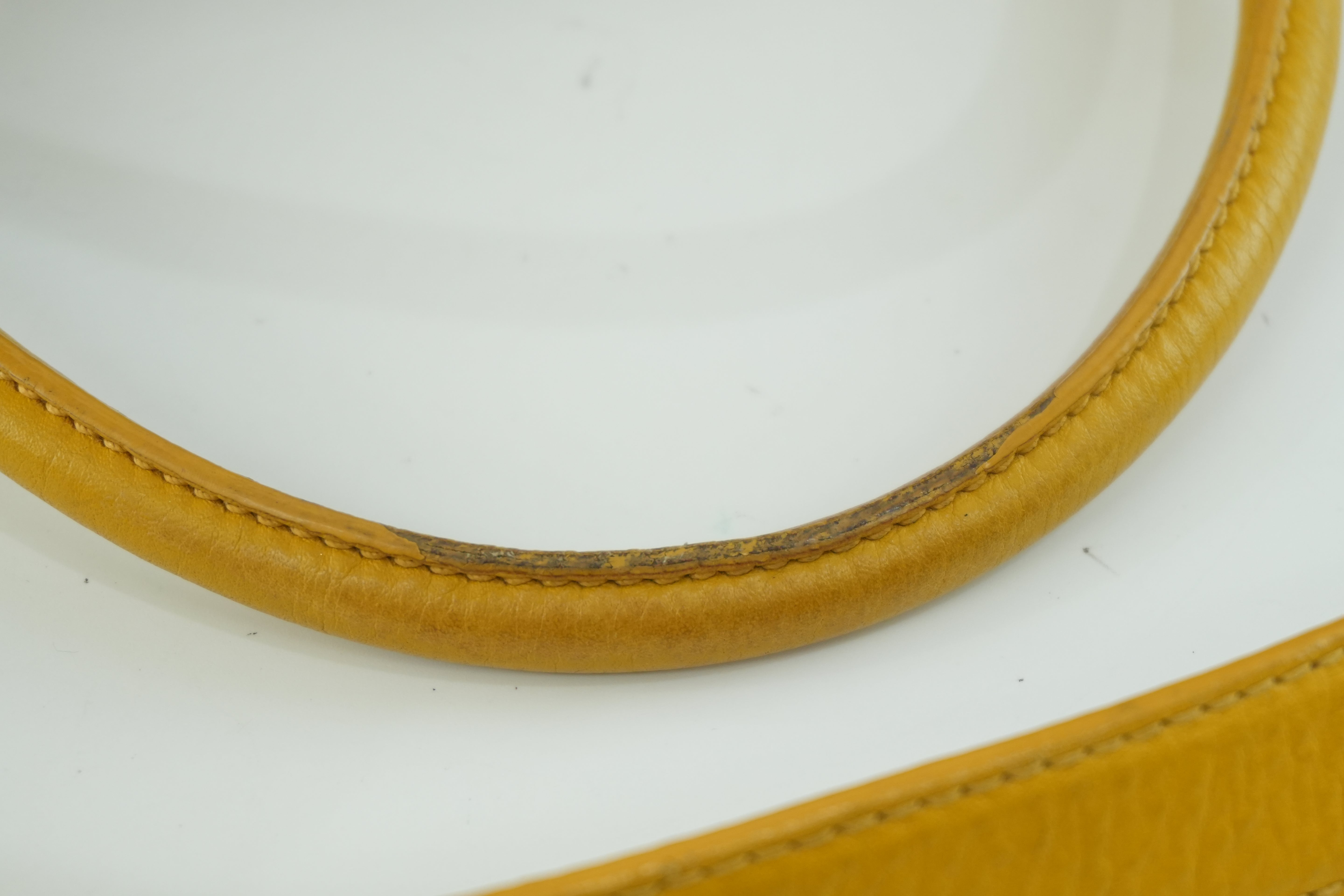 Pre-owned Prada Leather Two Way Shoulder Bag Yellow