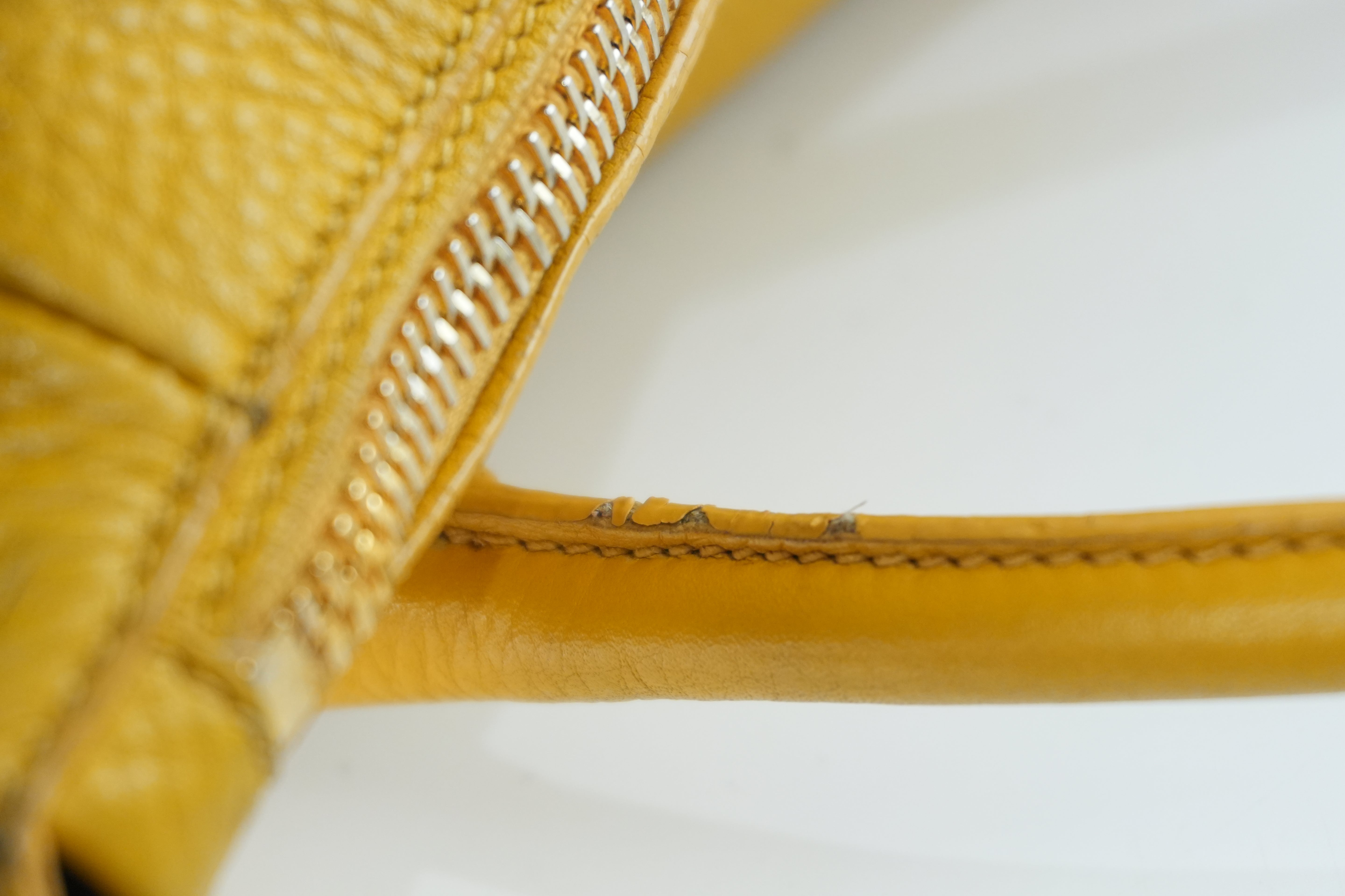 Pre-owned Prada Leather Two Way Shoulder Bag Yellow