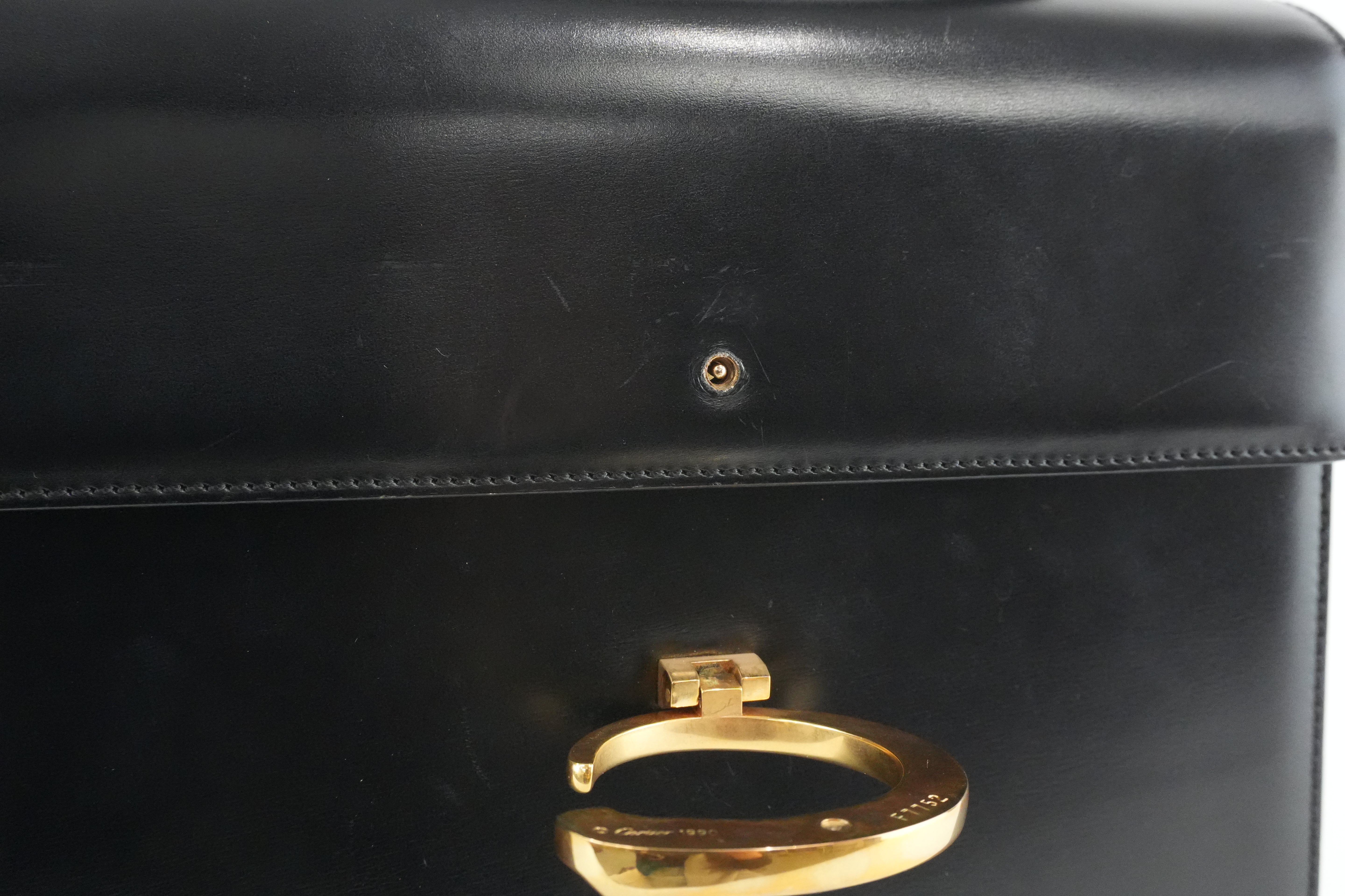 Cartier Panthere Handbag Black Used