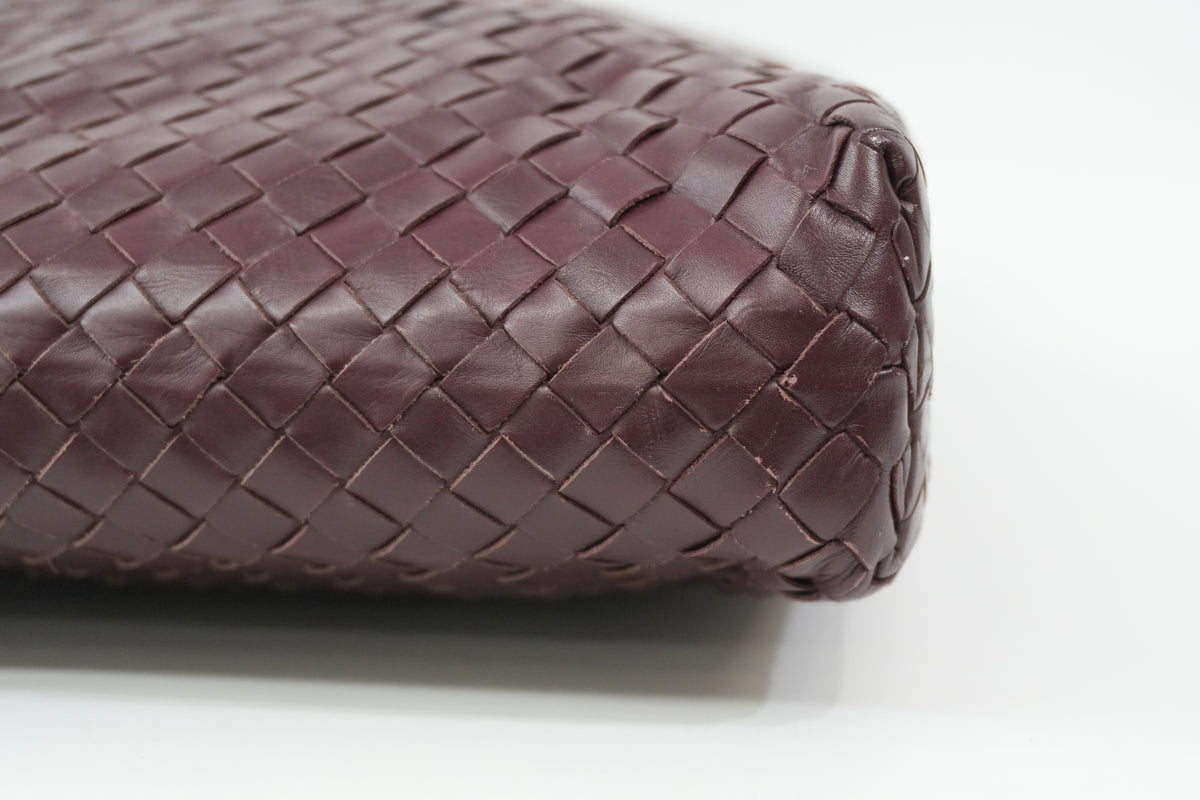 Pre-Owned Bottega Veneta Two-Way Intrecciato Briefcase Burgundy