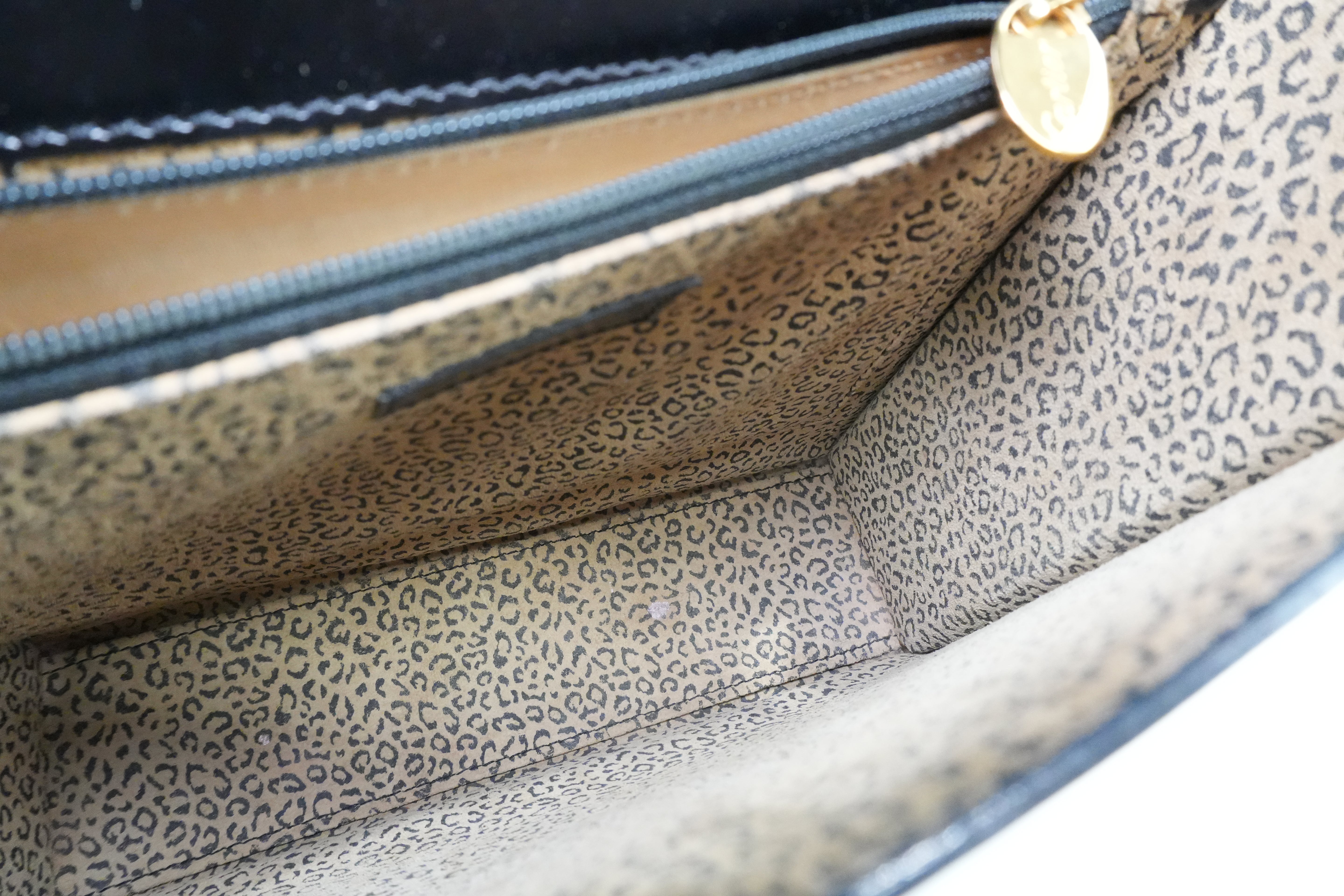 Cartier Panthere Handbag Black Used