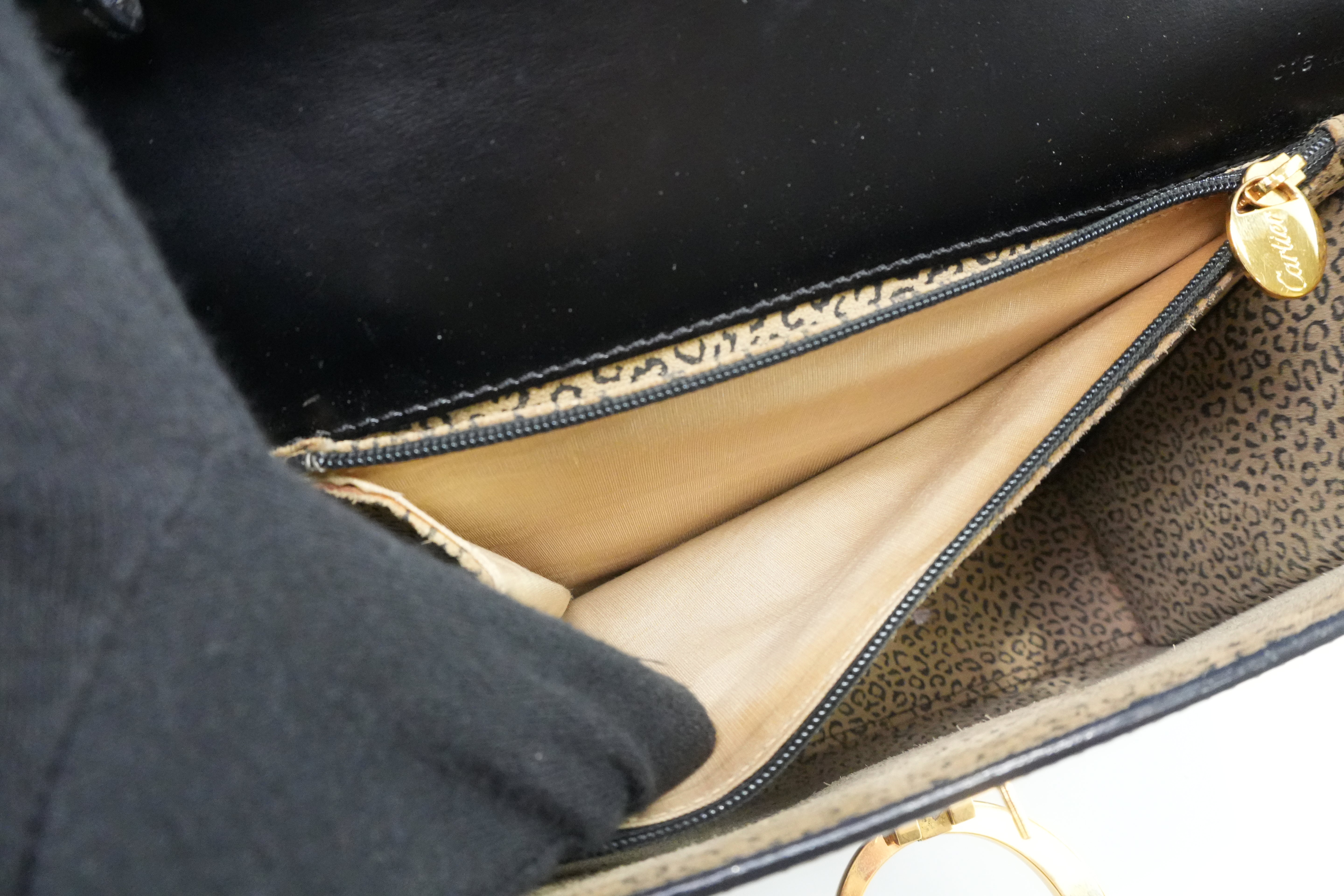 Cartier Panthere Handbag Black Used