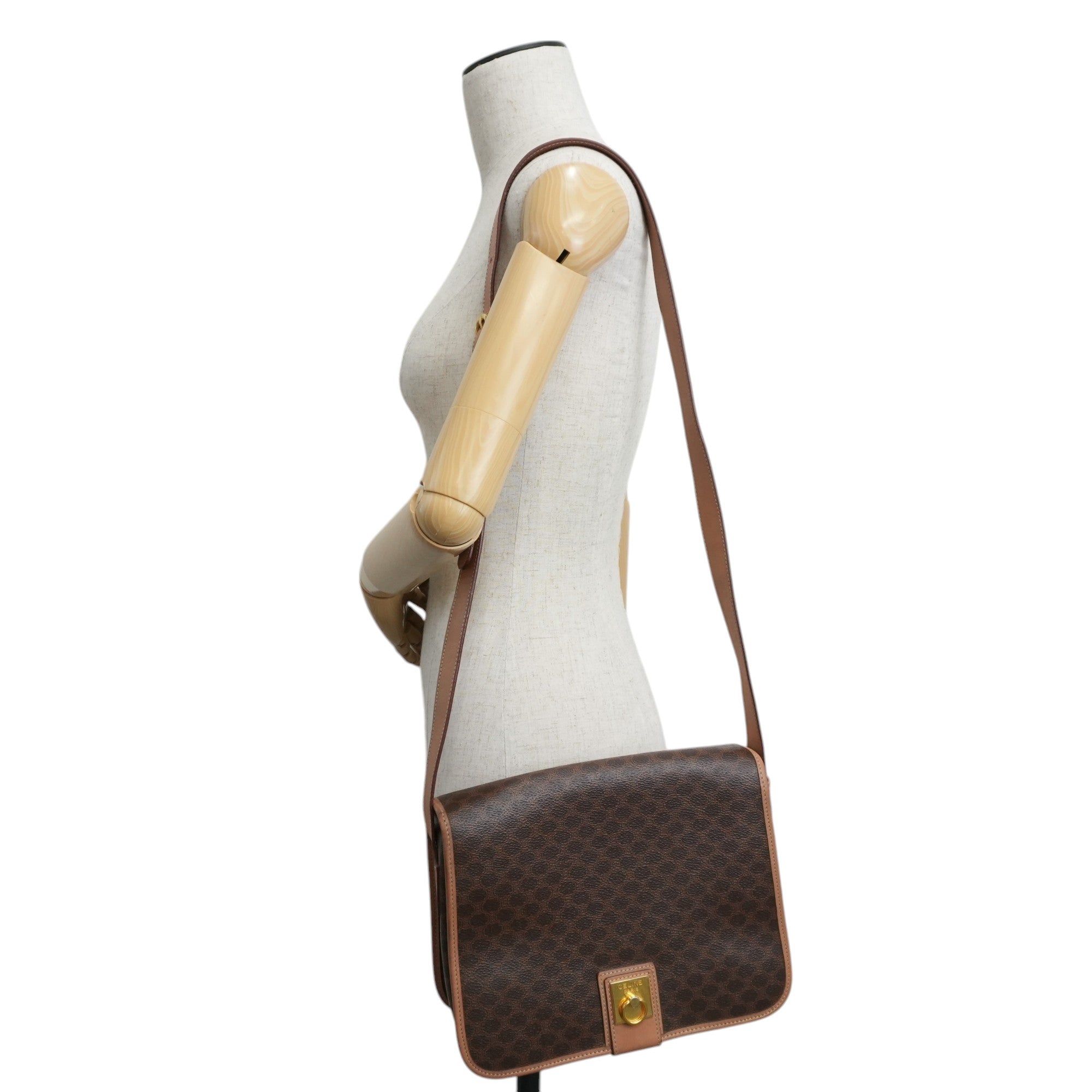 Celine Macadam Shoulder Bag Brown Used