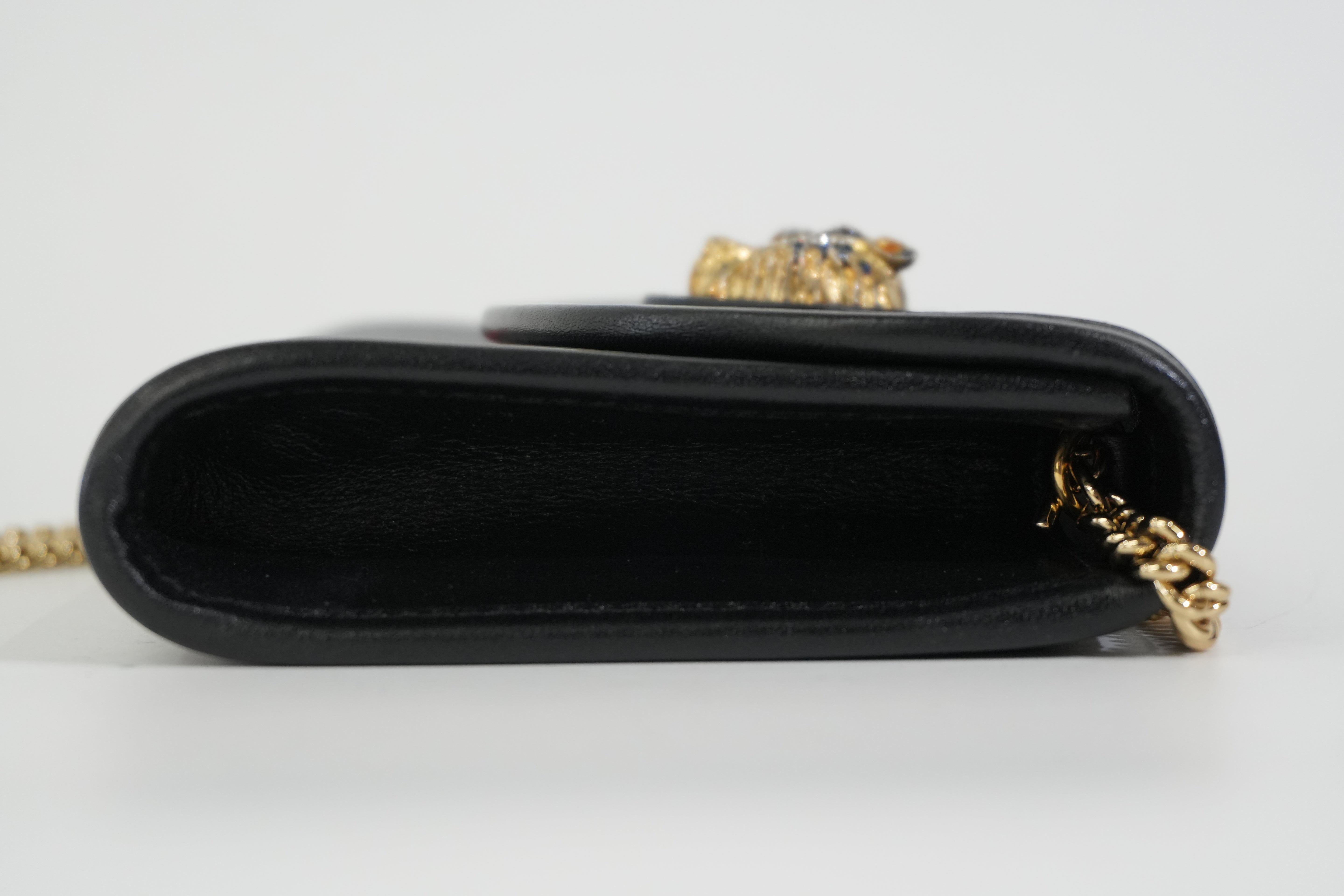 Pre-owned Gucci Rajah Mini Shoulder Bag Black