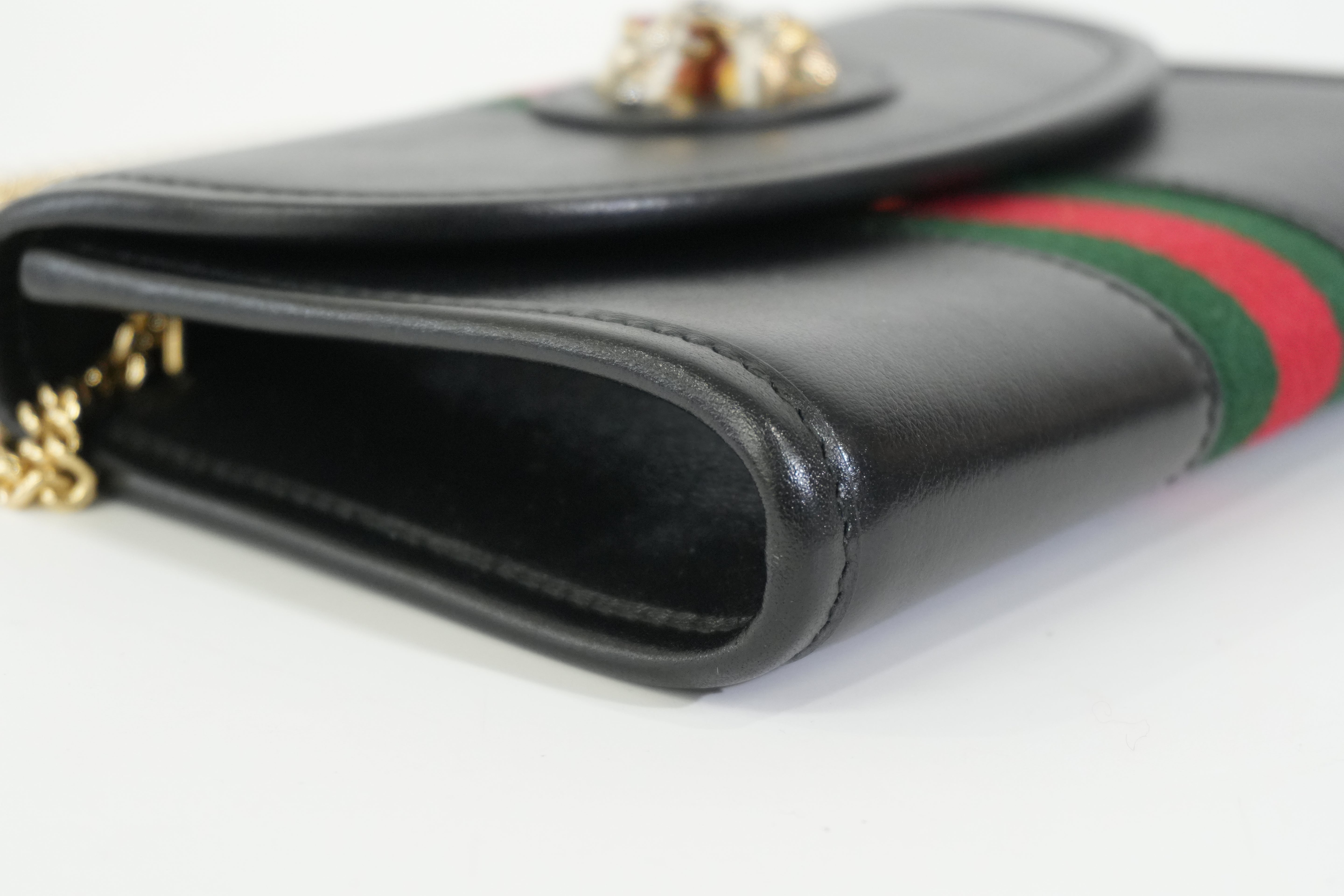 Pre-owned Gucci Rajah Mini Shoulder Bag Black