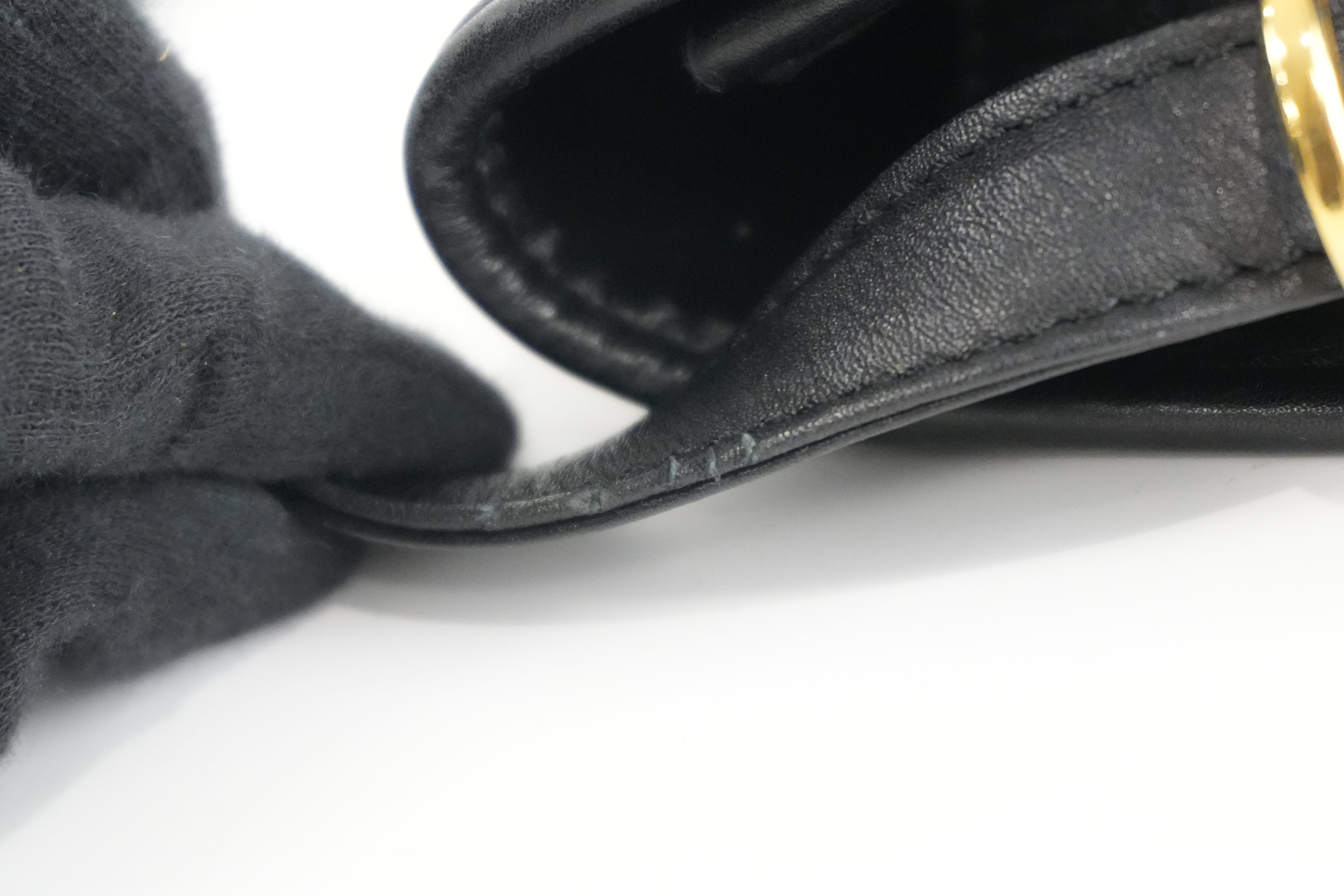 Celine Shoulder Bag Black Leather Used