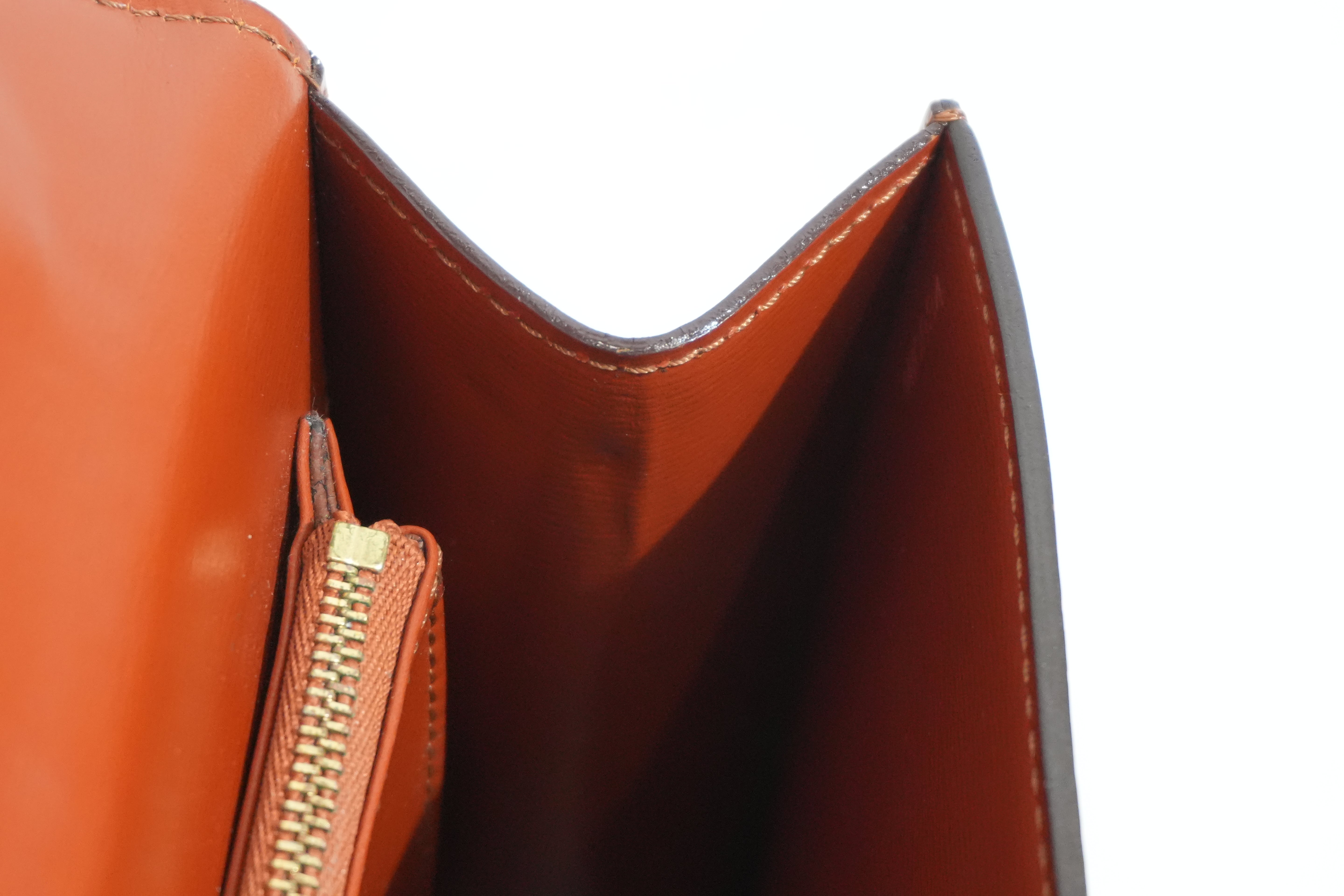 Pre-owned Louis Vuitton Epi Malesherbe Top Handle Handbag Kenya Brown