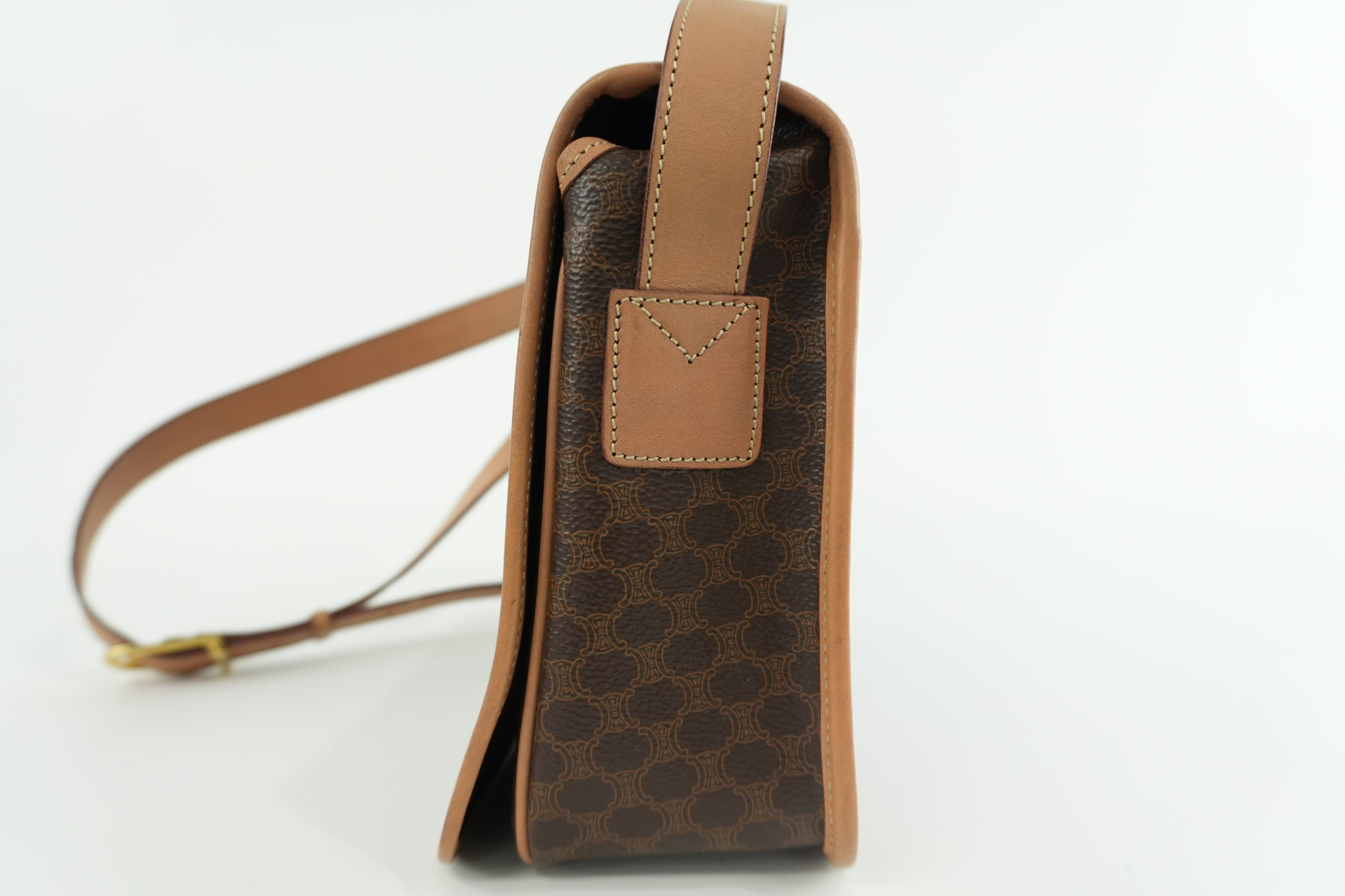 Celine Macadam Shoulder Bag Brown Used